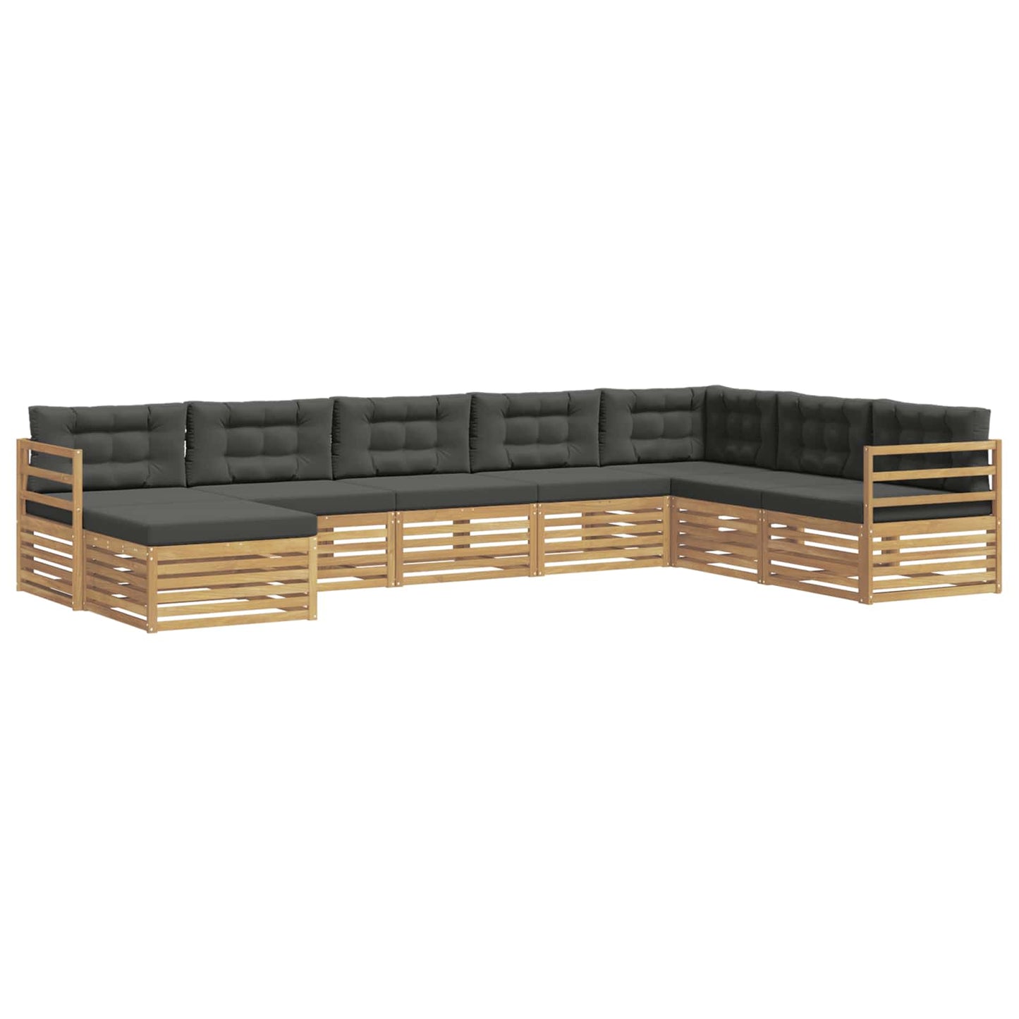 vidaXL Σειρά Καναπέ Εξωτερικού 8 pcs Άσπρο και Ανθρακί Πολυεστέρας