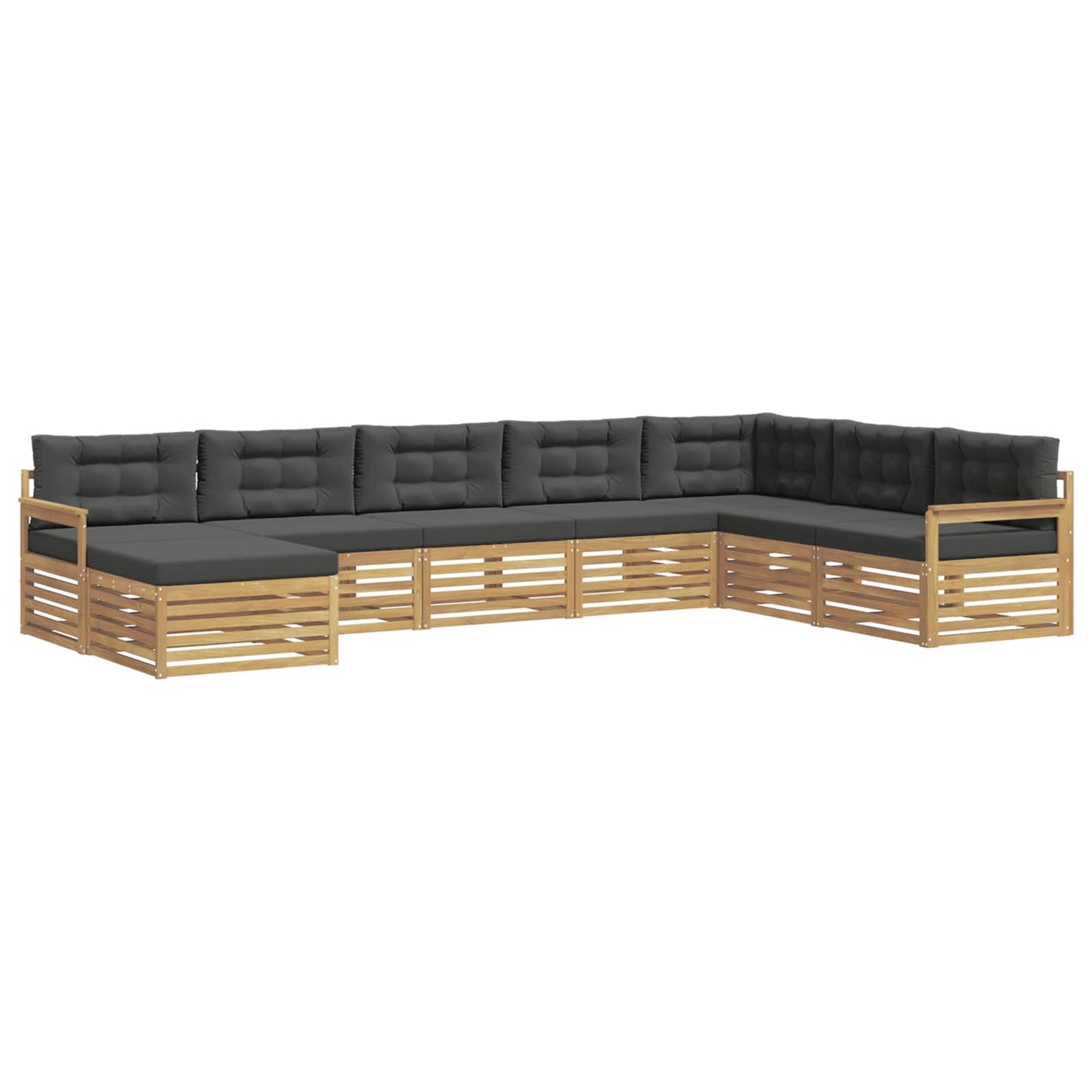 vidaXL Σειρά Καναπέ Εξωτερικού με μαξιλάρι 8 pcs Άσπρο και Ανθρακί