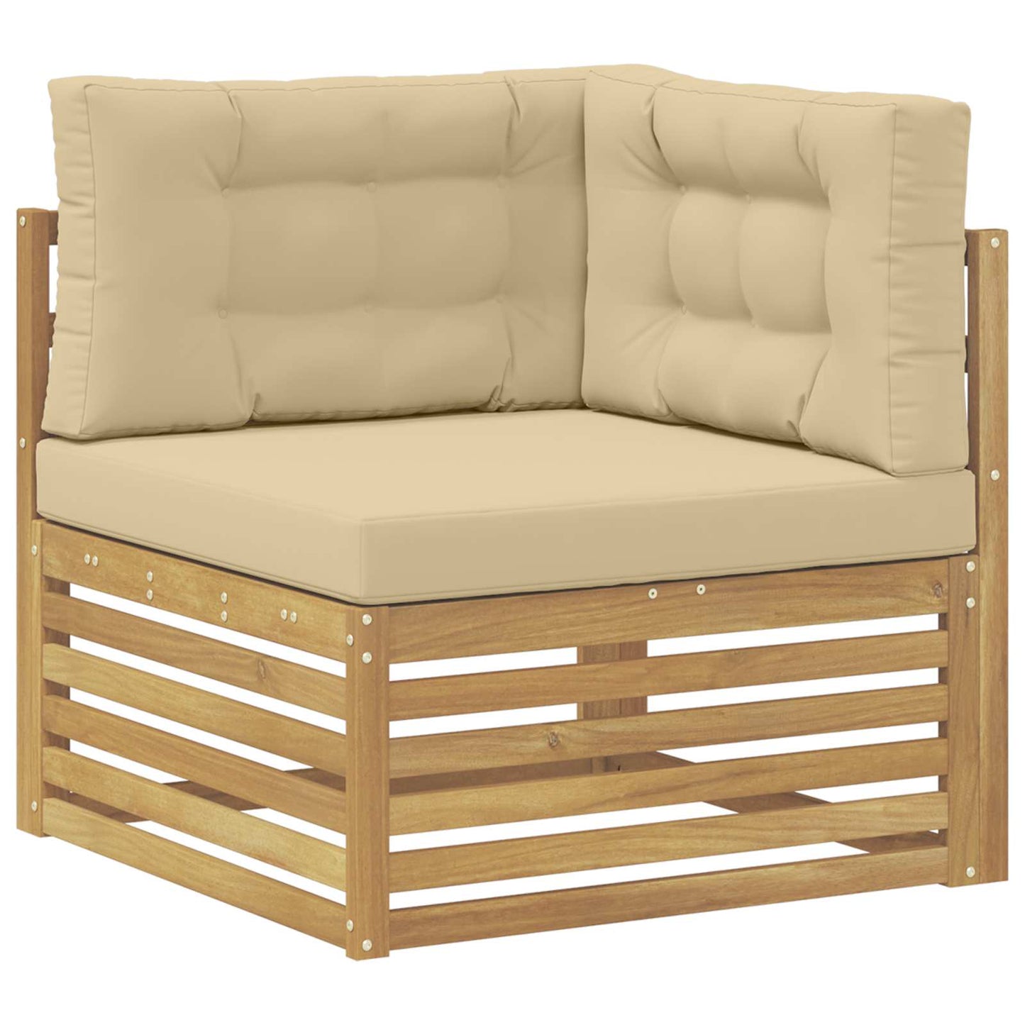 vidaXL Σειρά Καναπέ Εξωτερικού με μαξιλάρι 8 pcs Λευκό και Μπεζ