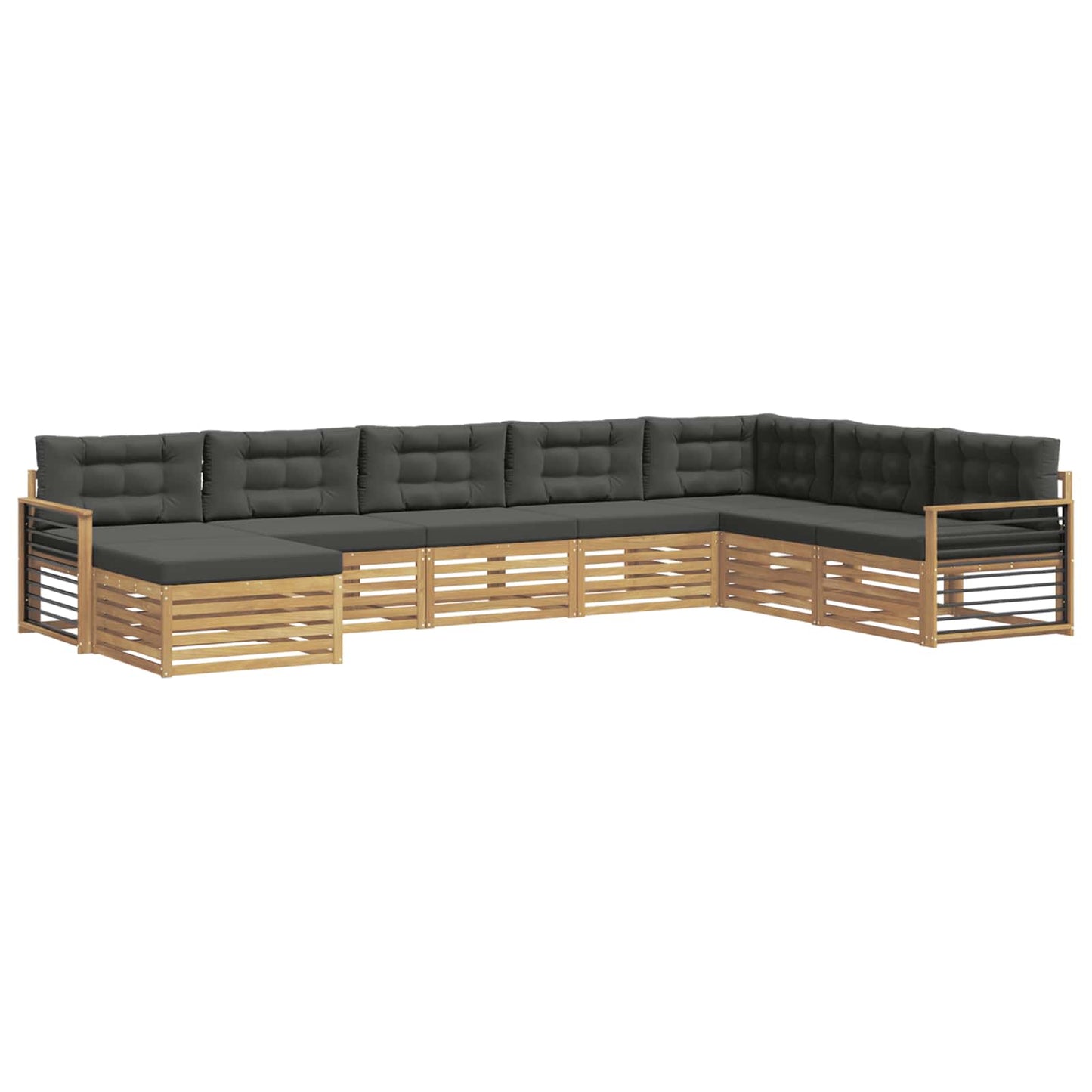 vidaXL Σειρά Καναπέ Εξωτερικού με μαξιλάρι 8 pcs Άσπρο και Ανθρακί