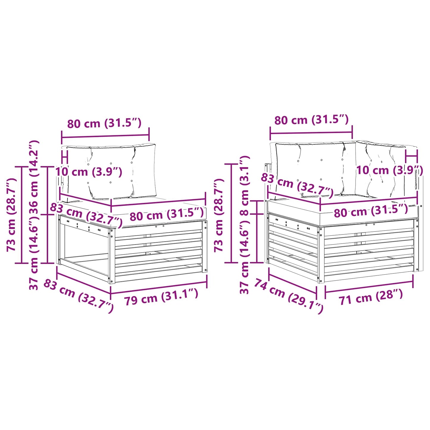 vidaXL Σειρά Καναπέ Εξωτερικού 6 pcs Λευκό και Μπεζ Πολυεστέρας