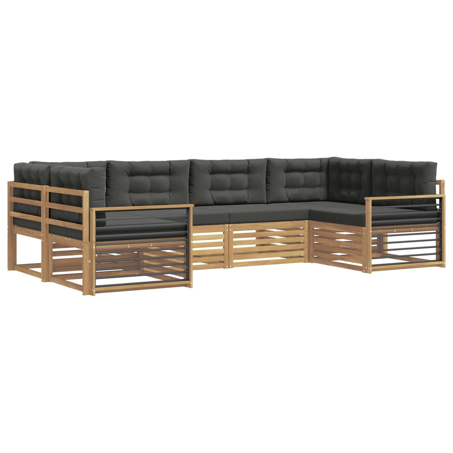 vidaXL Σειρά Καναπέ Εξωτερικού με μαξιλάρι 6 pcs Άσπρο και Ανθρακί