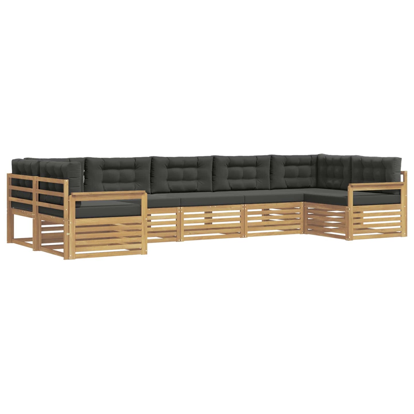 vidaXL Σειρά Καναπέ Εξωτερικού με μαξιλάρι 7 pcs Άσπρο και Ανθρακί