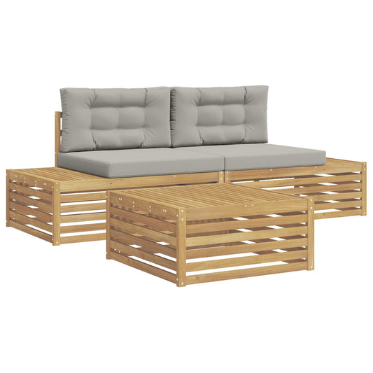 vidaXL 4 τμχ. Σειρά Καναπέ Εξωτερικού Πολυεστέρας Λευκό