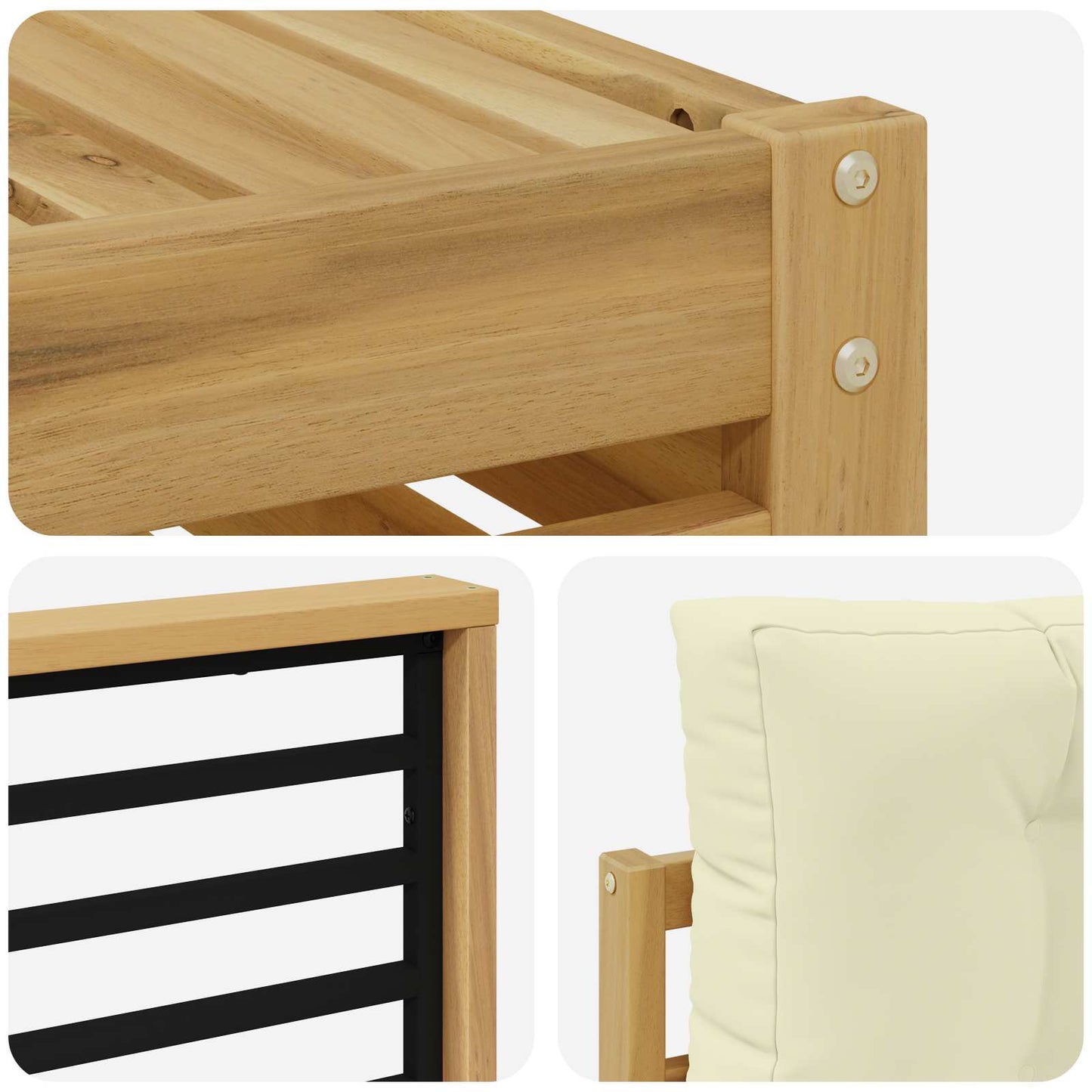 vidaXL Σειρά Καναπέ Εξωτερικού με μαξιλάρι 10 pcs Λευκό και Κρεμ