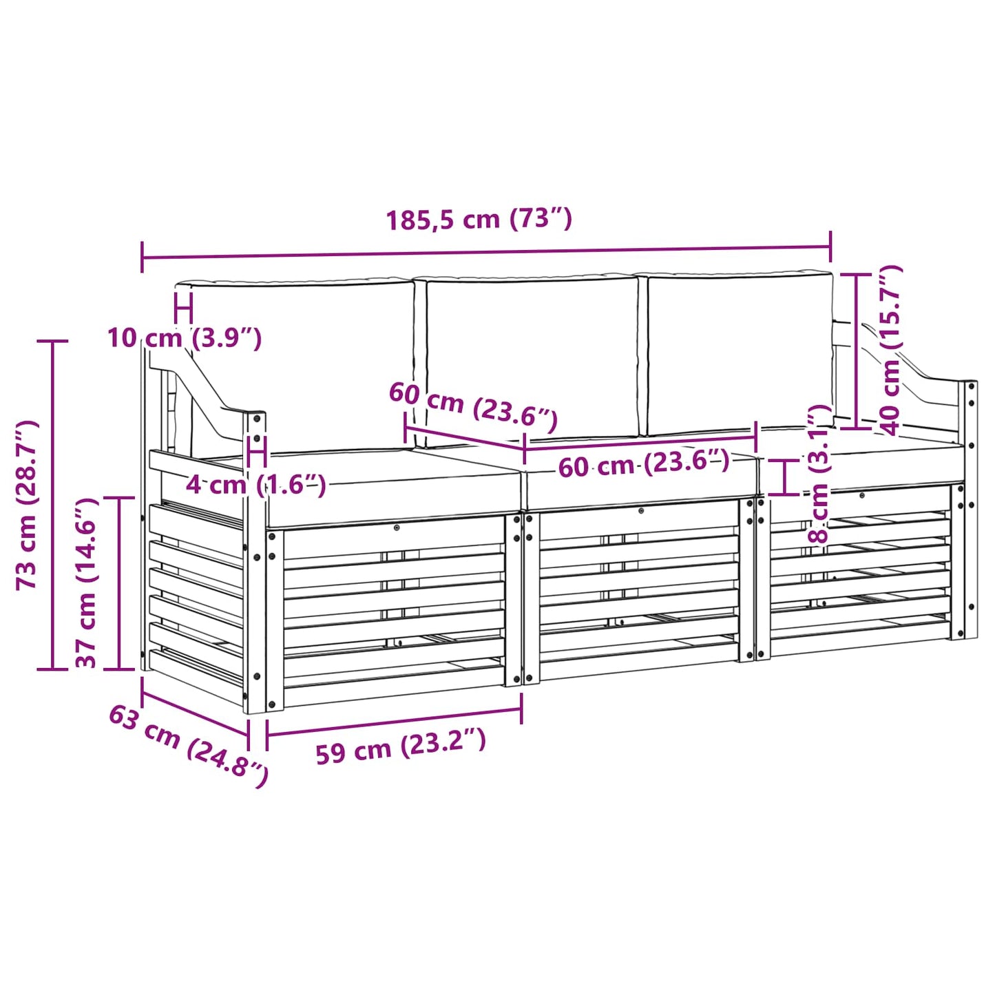 vidaXL Σετ Καναπέ 3 τμχ. Λευκό και Κρεμ Polyester