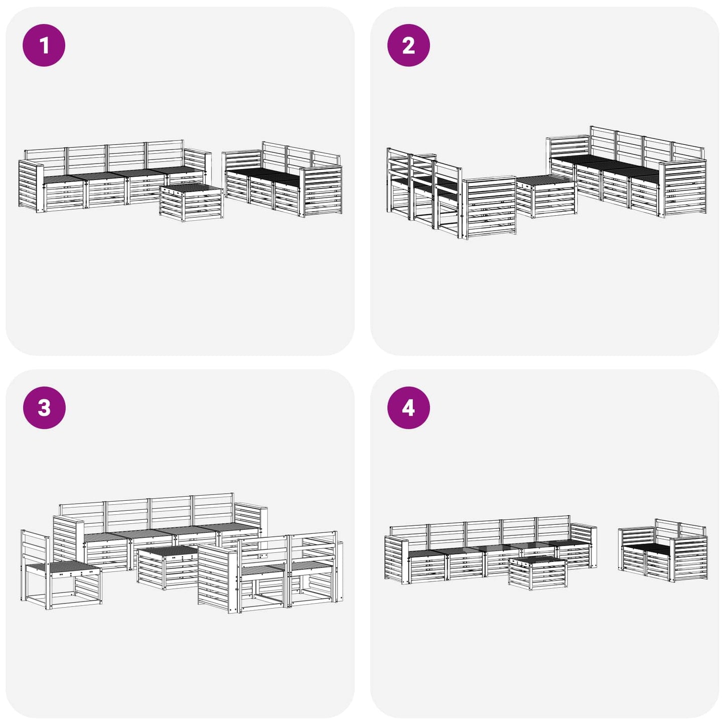 vidaXL Σετ Καναπέ Στερεό Ξύλο Ακακίας