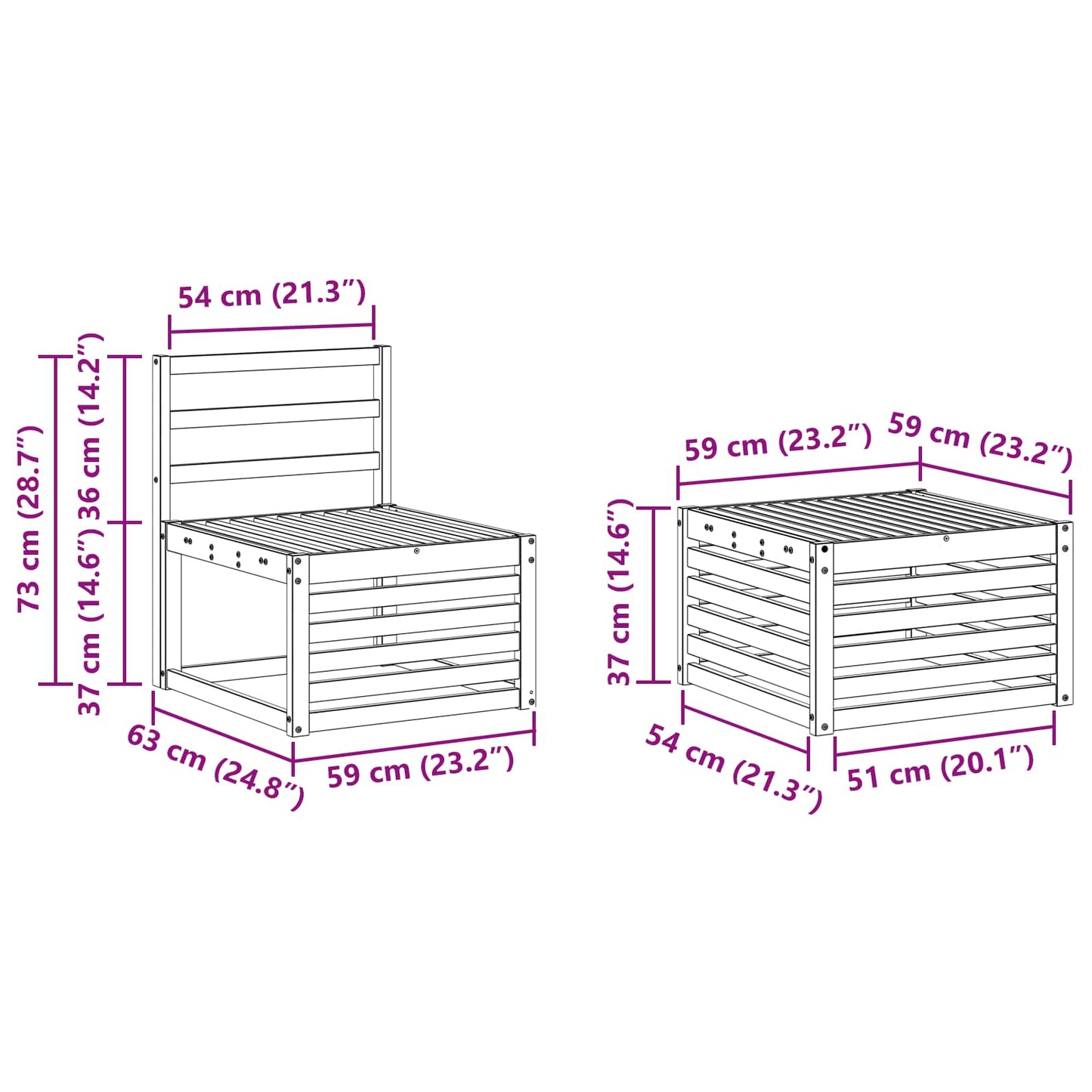 vidaXL Σετ Καναπέ Στερεό Ξύλο Ακακίας