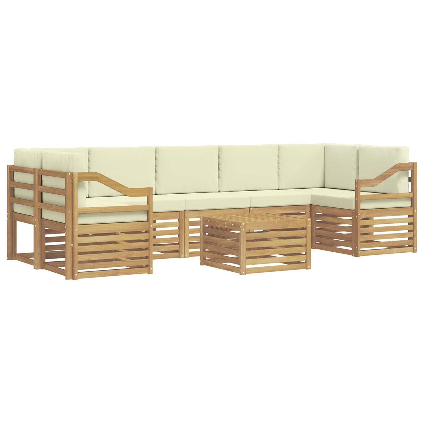 vidaXL Σειρά Καναπέ Εξωτερικού 8 pcs Λευκό και Κρεμ Πολυεστέρας