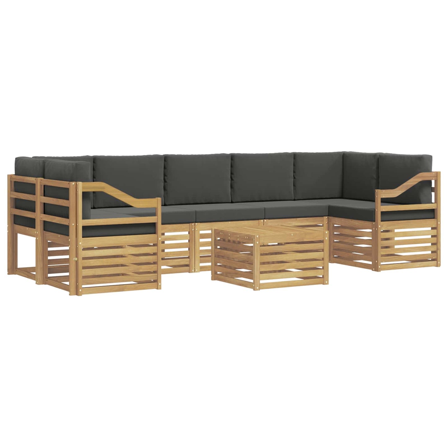 vidaXL Σειρά Καναπέ Εξωτερικού 8 pcs Άσπρο και Ανθρακί Πολυεστέρας