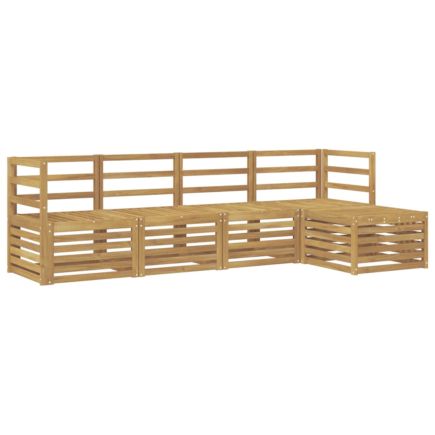 vidaXL Σειρά Καναπέ Εξωτερικού 5 pcs Λευκό Στερεό Ξύλο Ακακίας