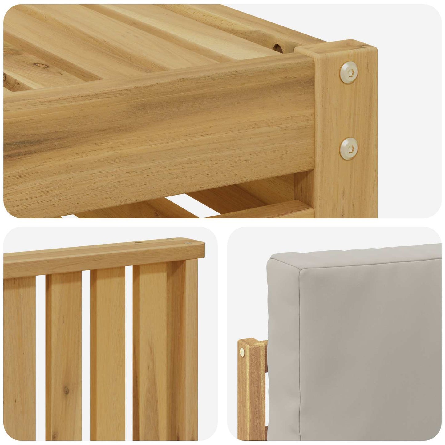 vidaXL Σειρά Καναπέ Εξωτερικού 7 pcs Λευκό και Ανοιχτό Γκρι