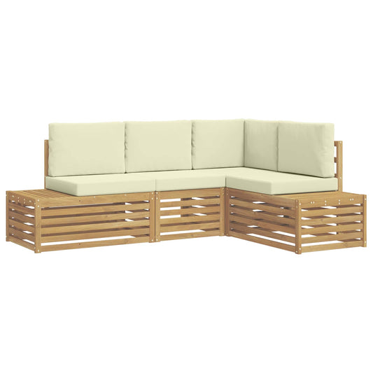 vidaXL Σειρά Καναπέ Εξωτερικού Λευκό 213,5 x 154,5 x 73 εκ Πολυεστέρας