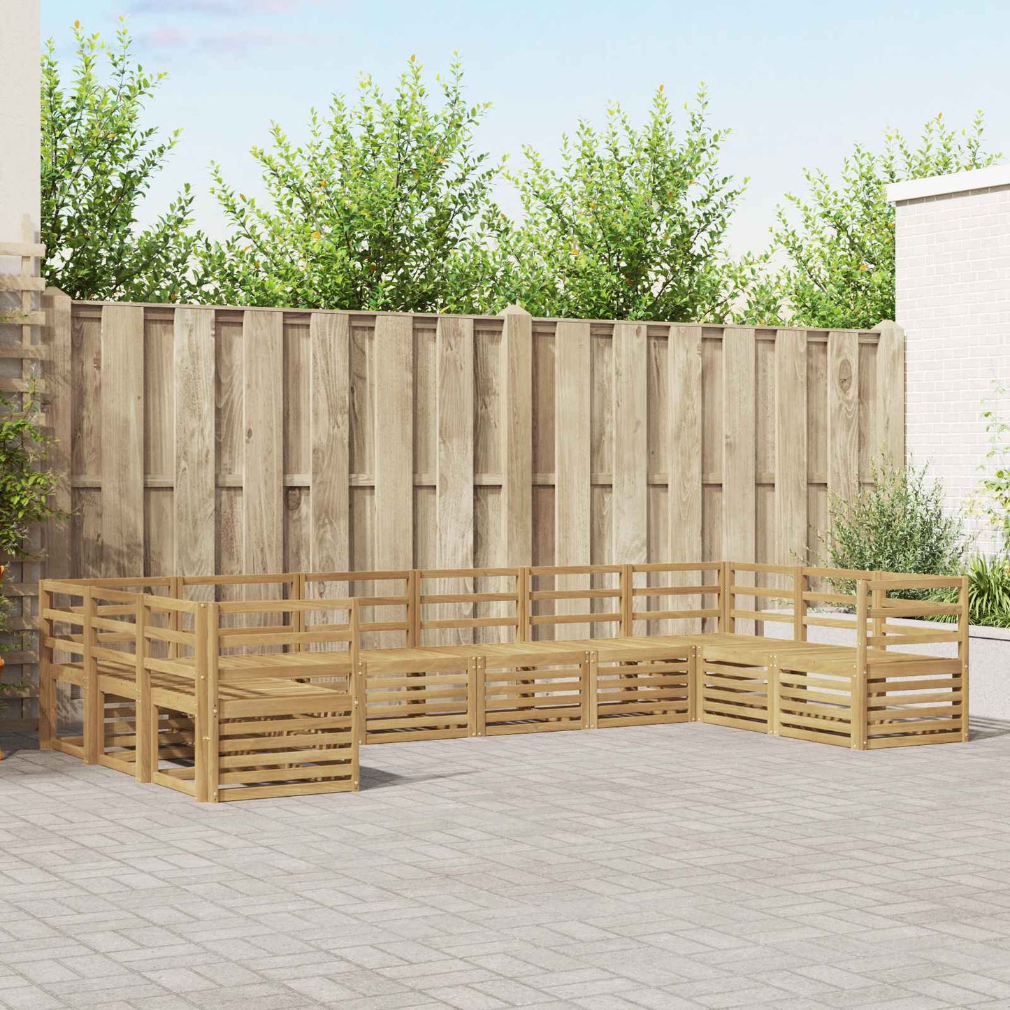 vidaXL Σειρά Καναπέ Εξωτερικού 10 pcs Λευκό 363 x 185,5 x 73 εκ.