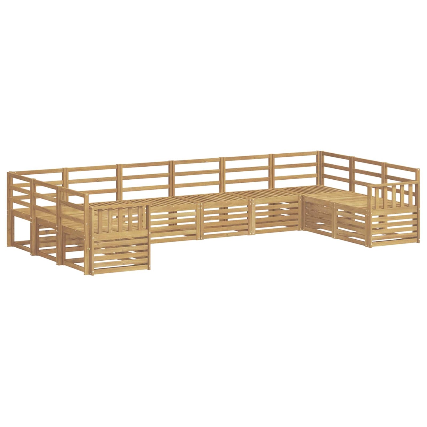 vidaXL Σειρά Καναπέ Εξωτερικού 10 pcs Λευκό 363 x 187,5 x 73 εκ.