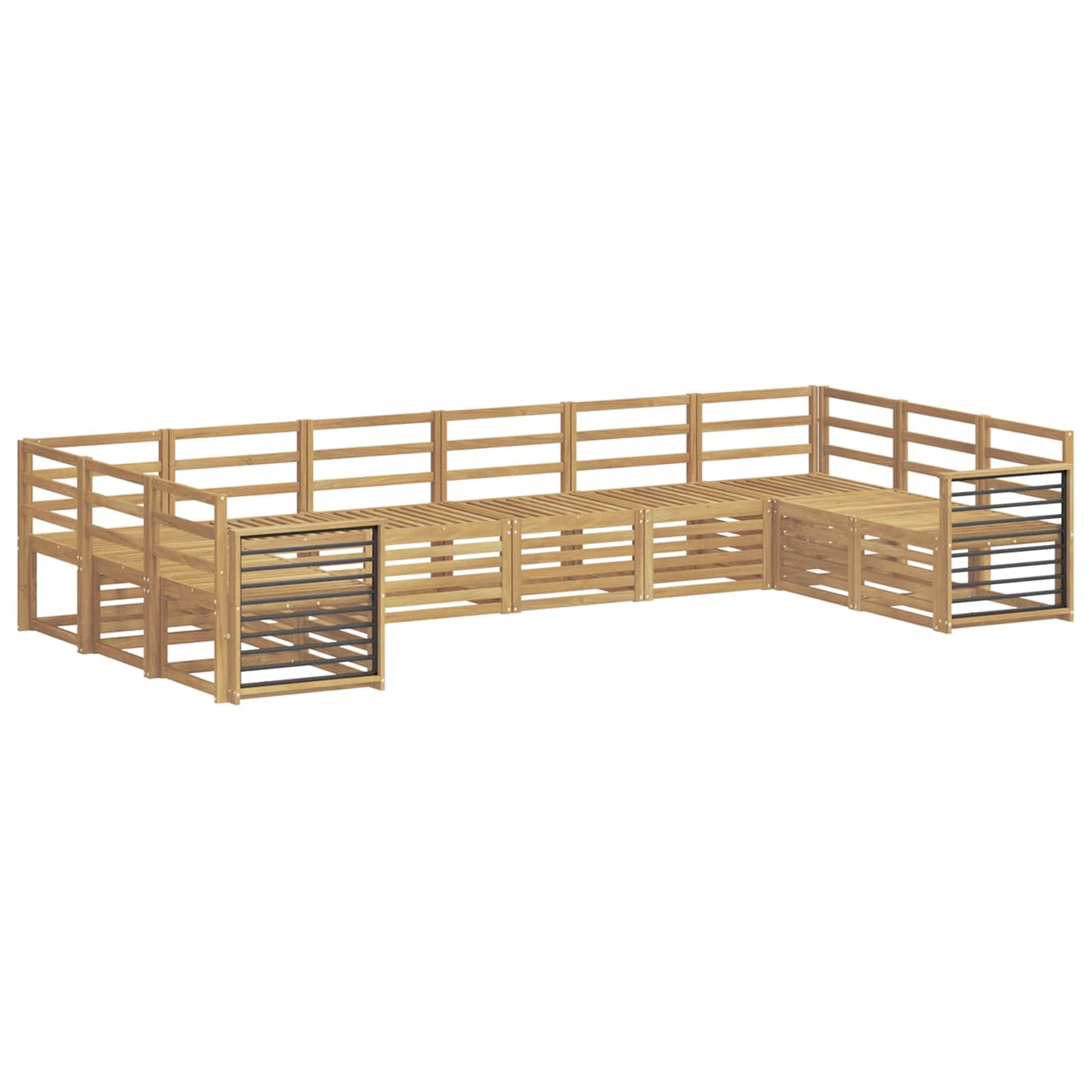 vidaXL Σειρά Καναπέ Εξωτερικού 10 pcs Λευκό 363 x 187,5 x 73 εκ.