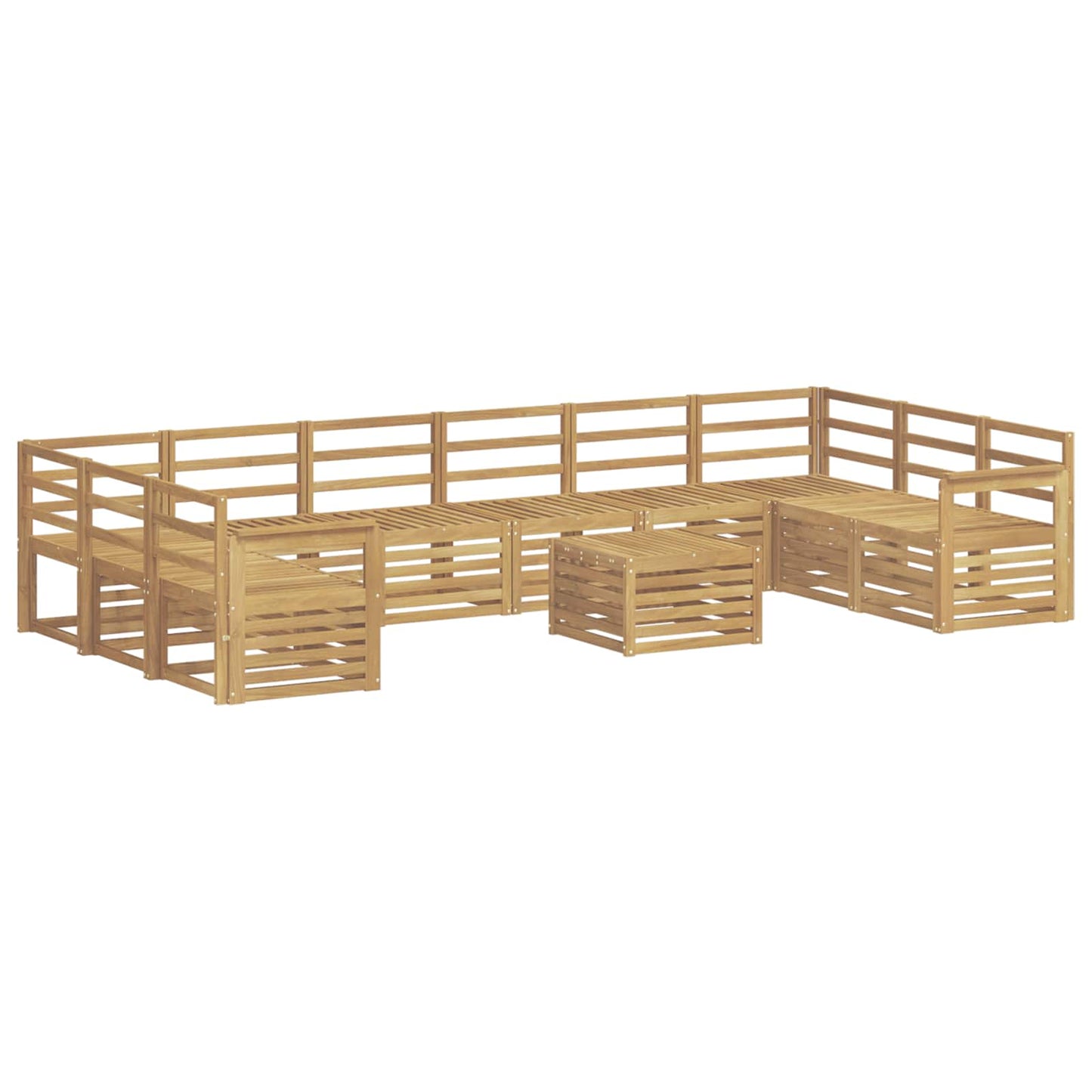 vidaXL Σειρά Καναπέ Εξωτερικού 11 pcs Λευκό 59 x 59 x 37 εκ