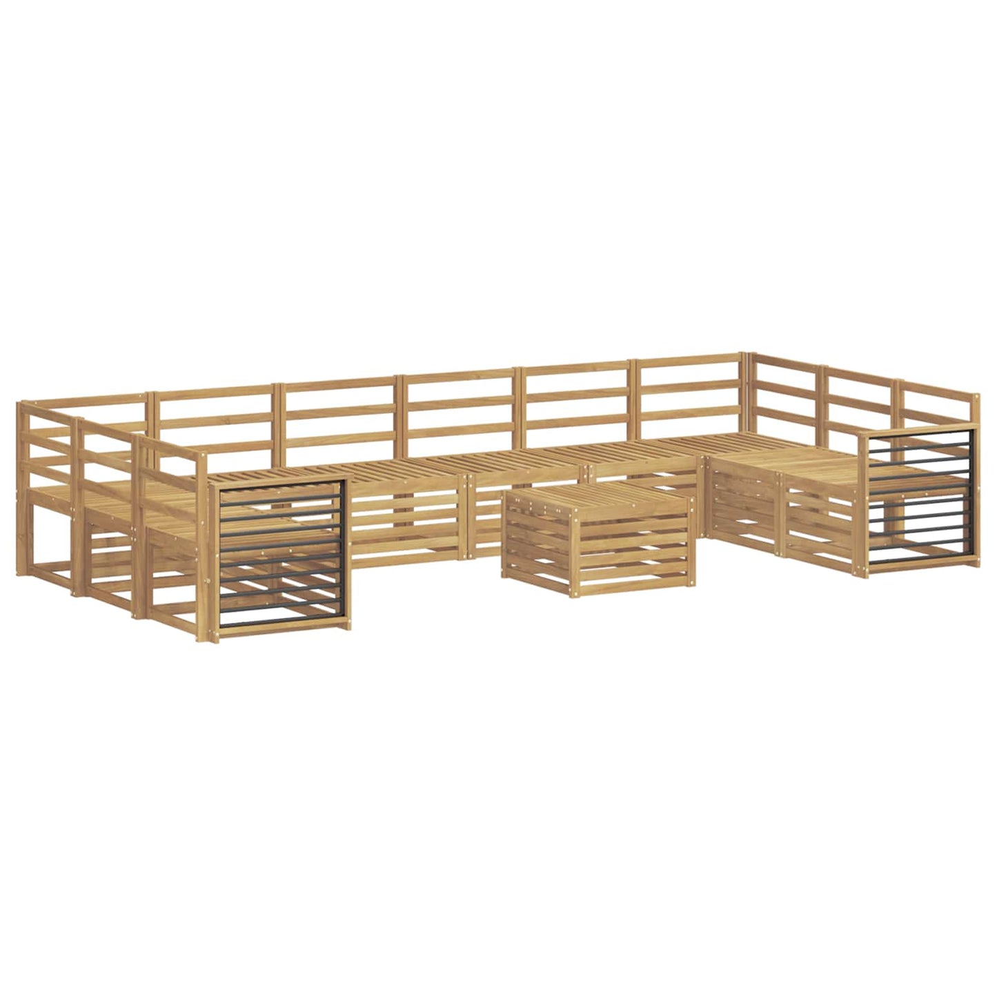 vidaXL Σειρά Καναπέ Εξωτερικού 11 pcs Λευκό 59 x 59 x 37 εκ