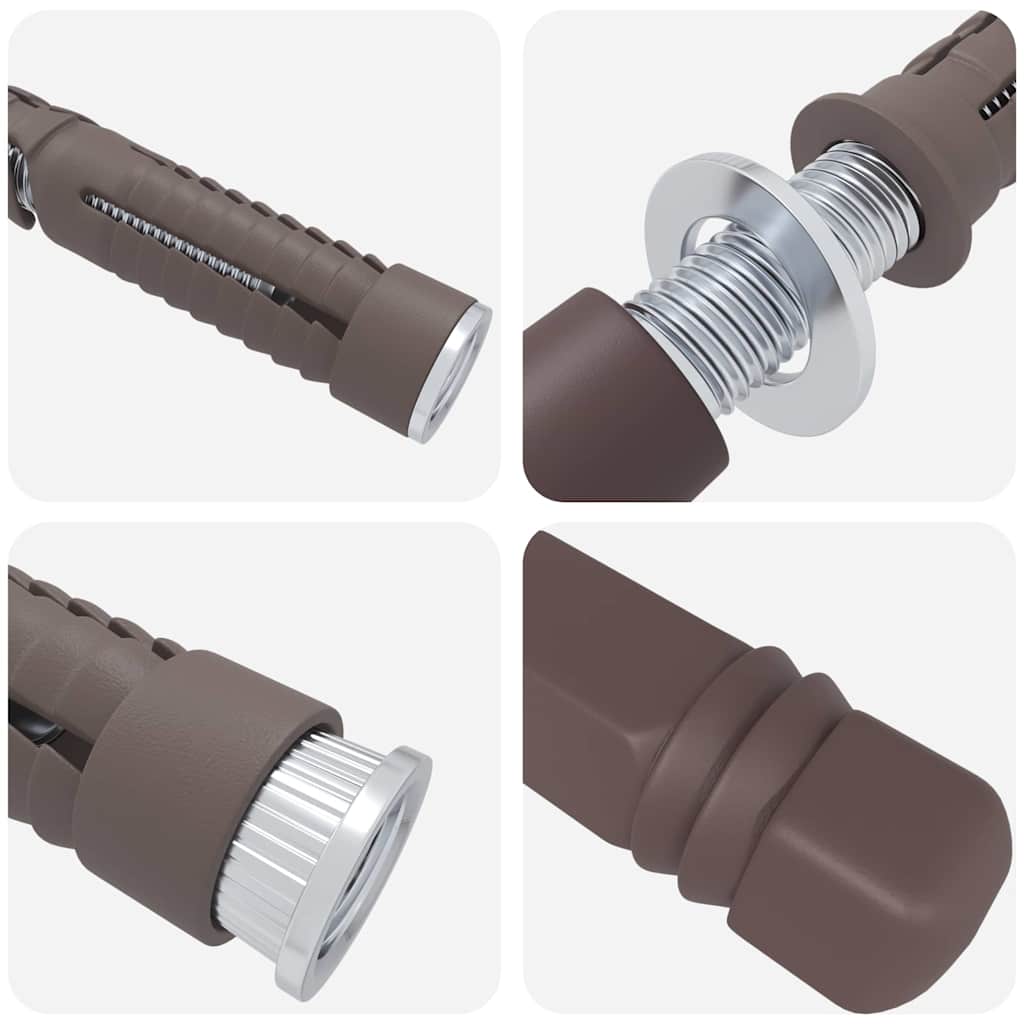 vidaXL Βραχίονες Floating Shelf 12 pcs Καφέ Ø14 x 210 mm Ατσάλι