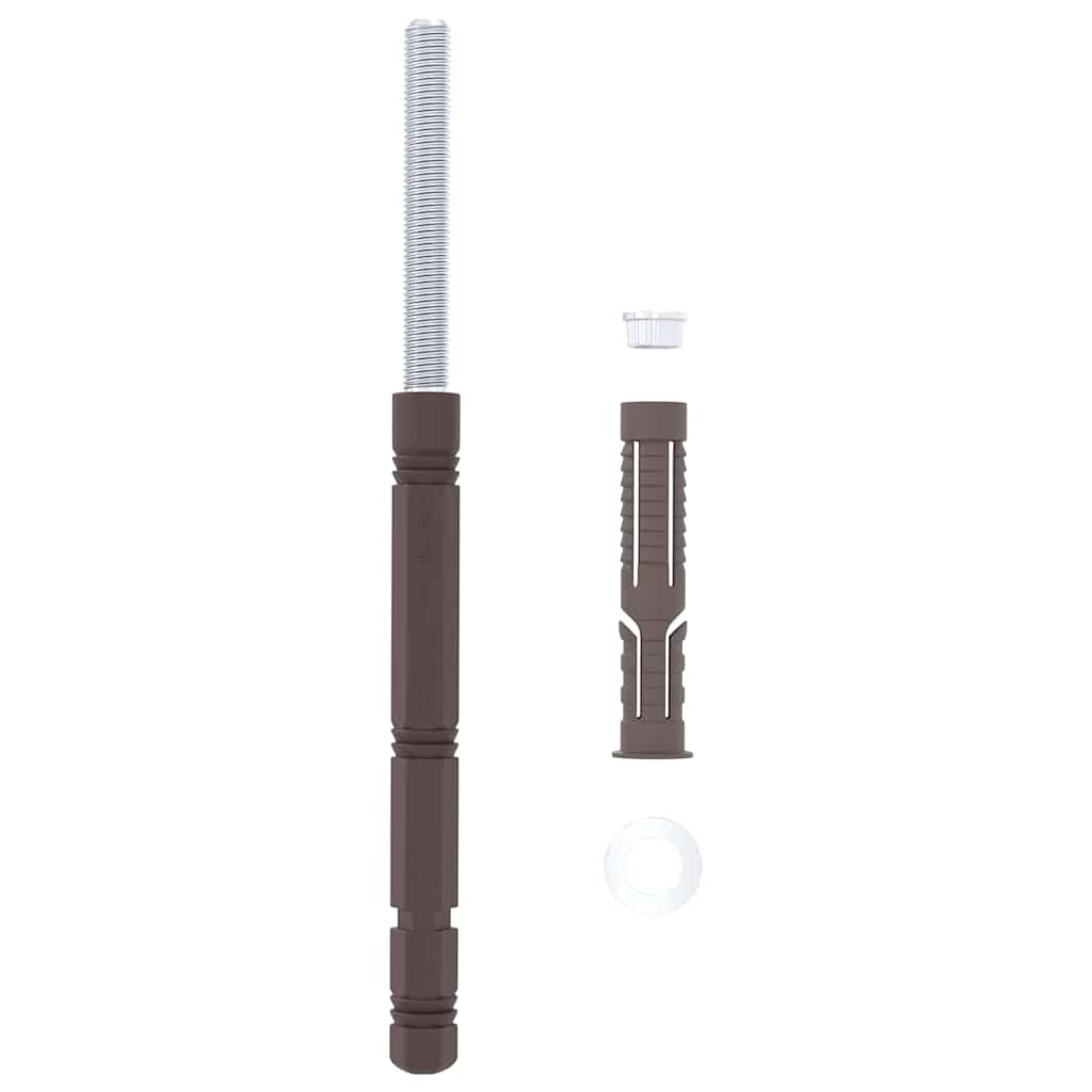 vidaXL Βραχίονες Floating Shelf 12 pcs Καφέ Ø14 x 210 mm Ατσάλι