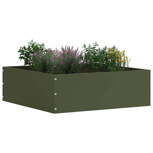 vidaXL Περίγραμμα γκαζόν 6 τμχ. 40 x 40 x 13 cm Ατσάλι Ελιά Πράσινη