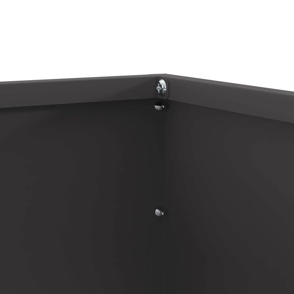 vidaXL Περίγραμμα γκαζόν 6 pcs Μαύρο 50 x 50 x 13 εκ Ατσάλι