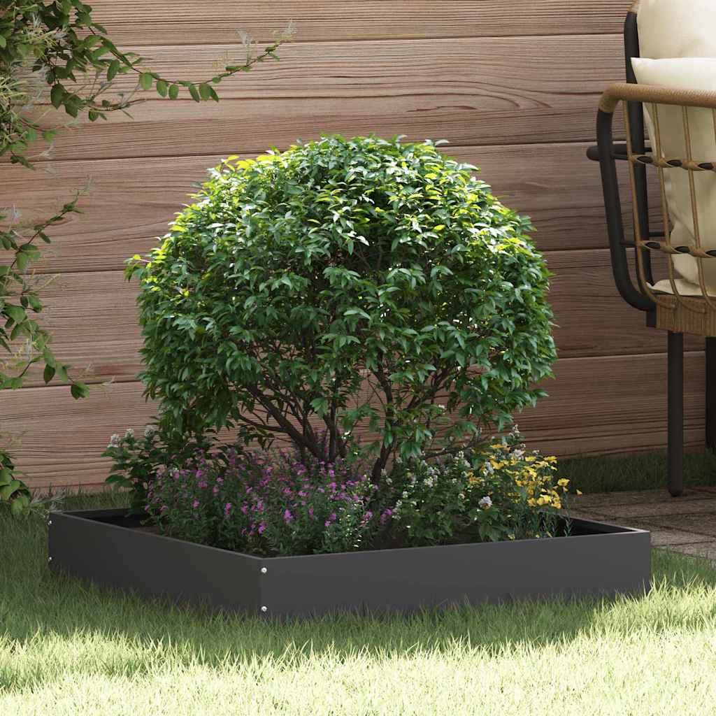 vidaXL Περίγραμμα γκαζόν 60 x 60 x 13 εκ Ατσάλι Μαύρο