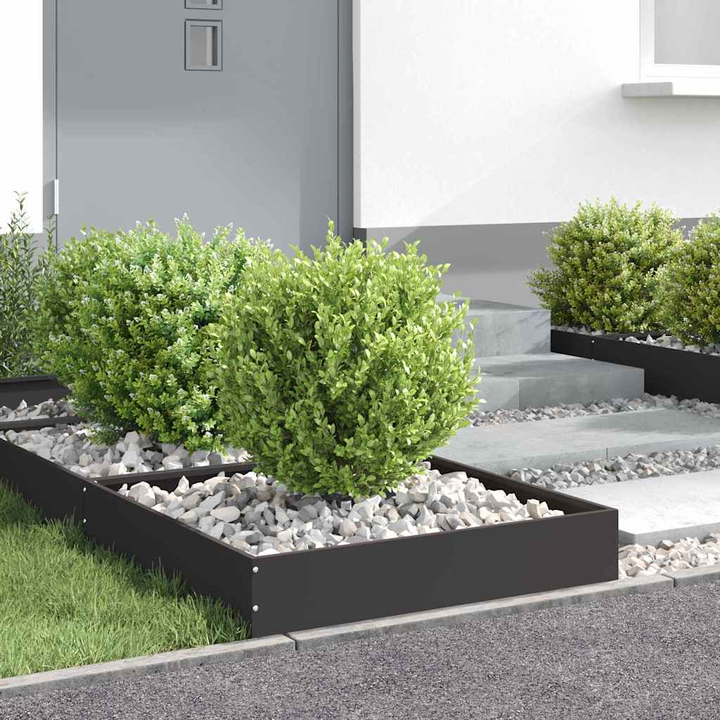 vidaXL Περίγραμμα γκαζόν 60 x 60 x 13 εκ Ατσάλι Μαύρο