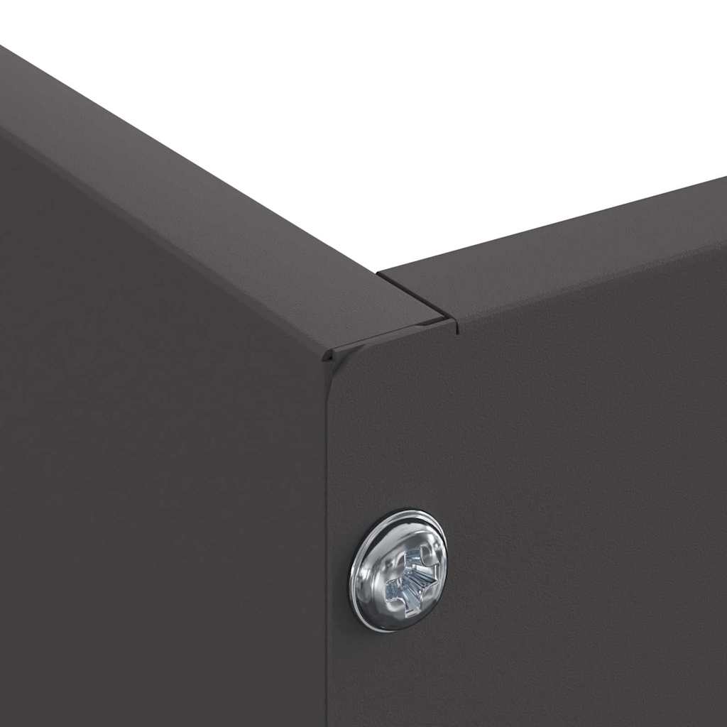 vidaXL Περίγραμμα γκαζόν 6 pcs Μαύρο 60 x 60 x 13 εκ Ατσάλι