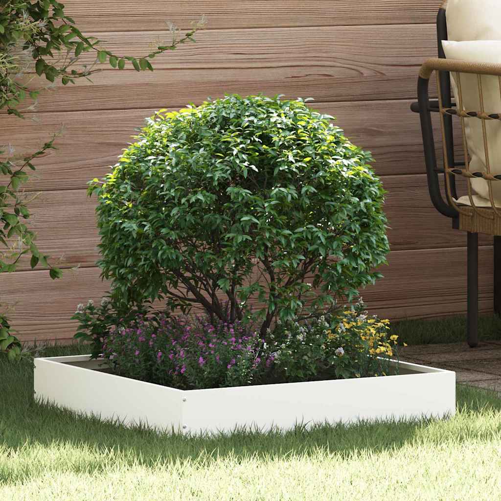 vidaXL Περίγραμμα γκαζόν Λευκό 60 x 60 x 13 εκ Ατσάλι