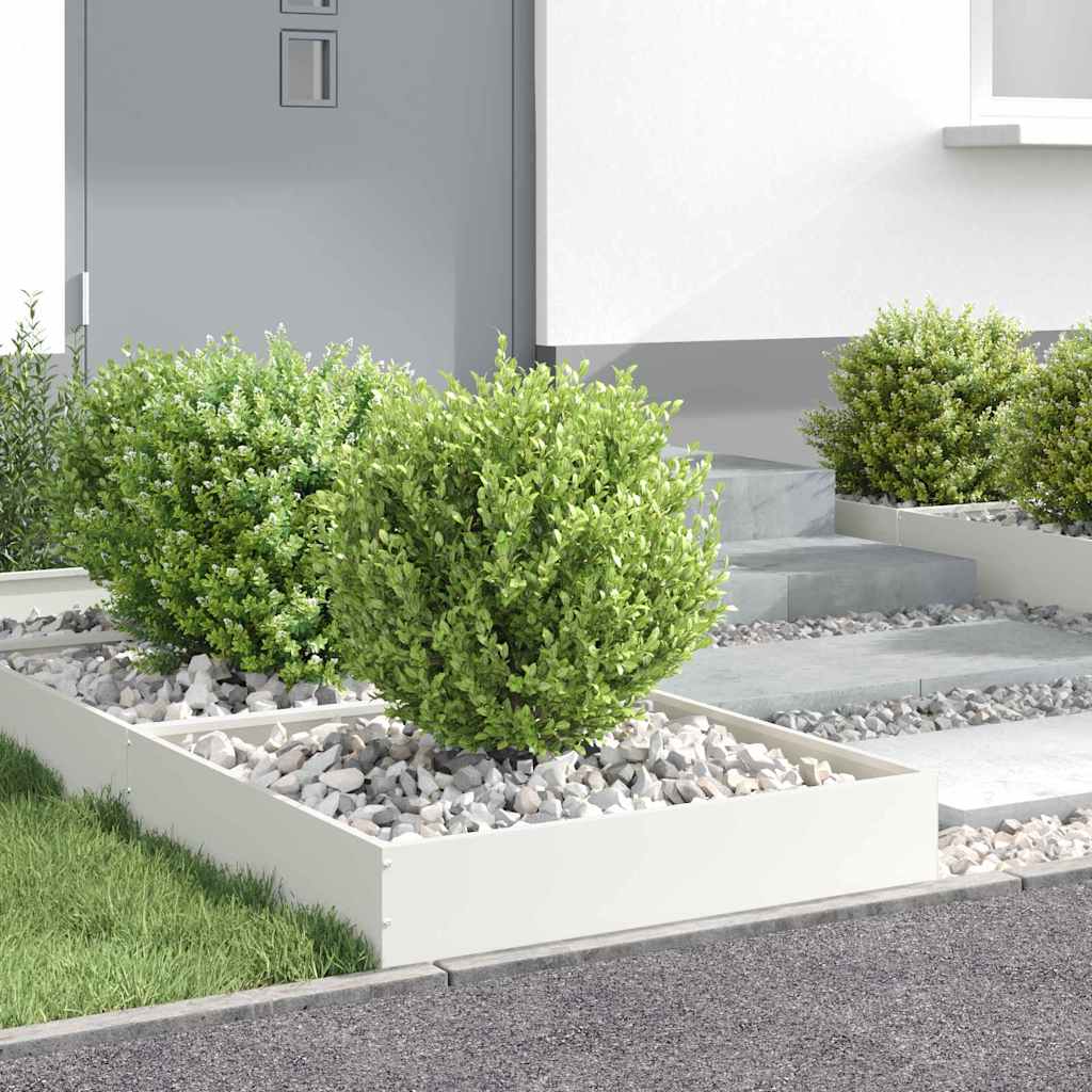 vidaXL Περίγραμμα γκαζόν Λευκό 60 x 60 x 13 εκ Ατσάλι