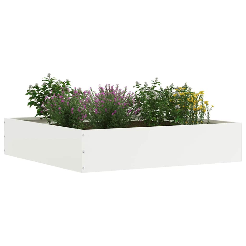 vidaXL Περίγραμμα γκαζόν Λευκό 60 x 60 x 13 εκ Ατσάλι
