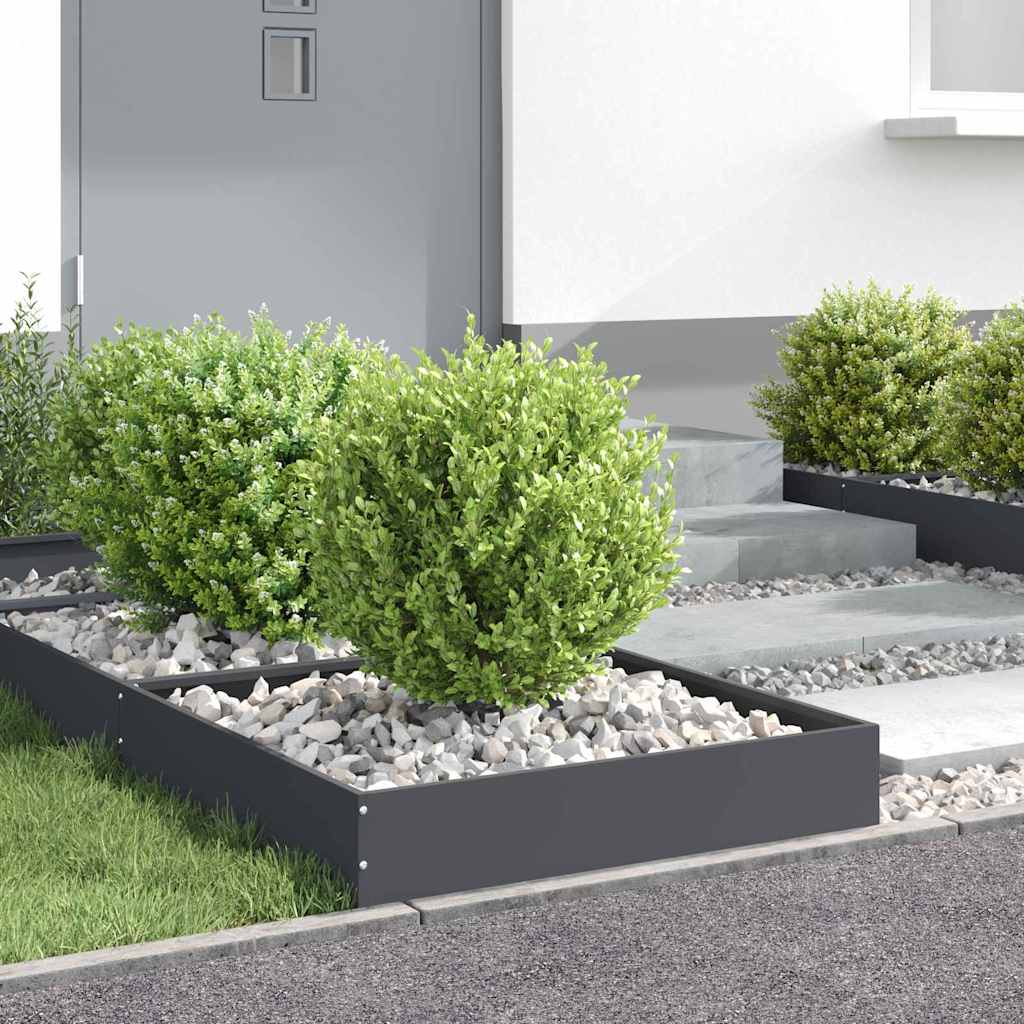 vidaXL Περίγραμμα γκαζόν Ανθρακί 60 x 60 x 13 εκ Ατσάλι