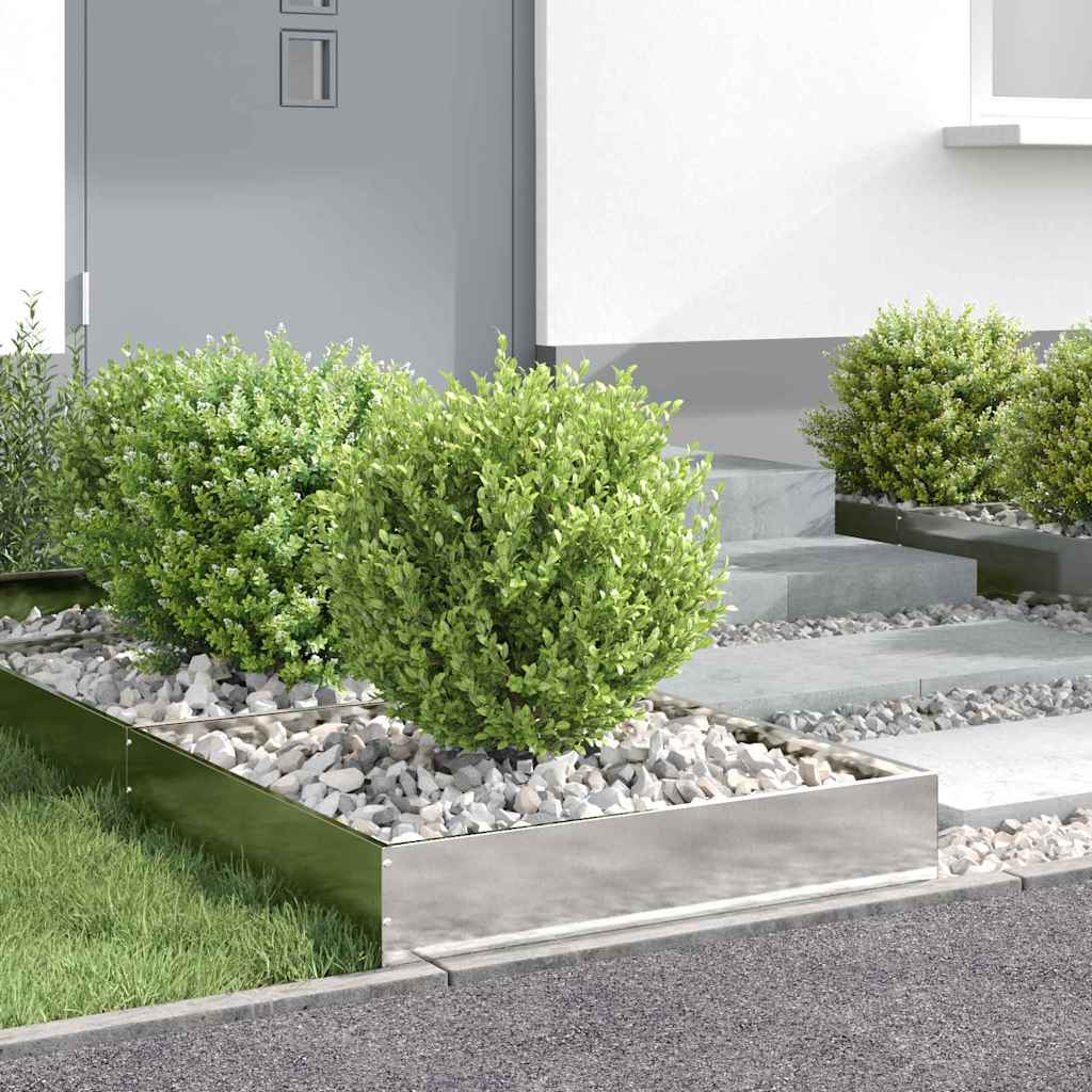 vidaXL Περίγραμμα γκαζόν 60 x 60 x 13 εκ Ανοξείδωτο Ατσάλι Ασημί