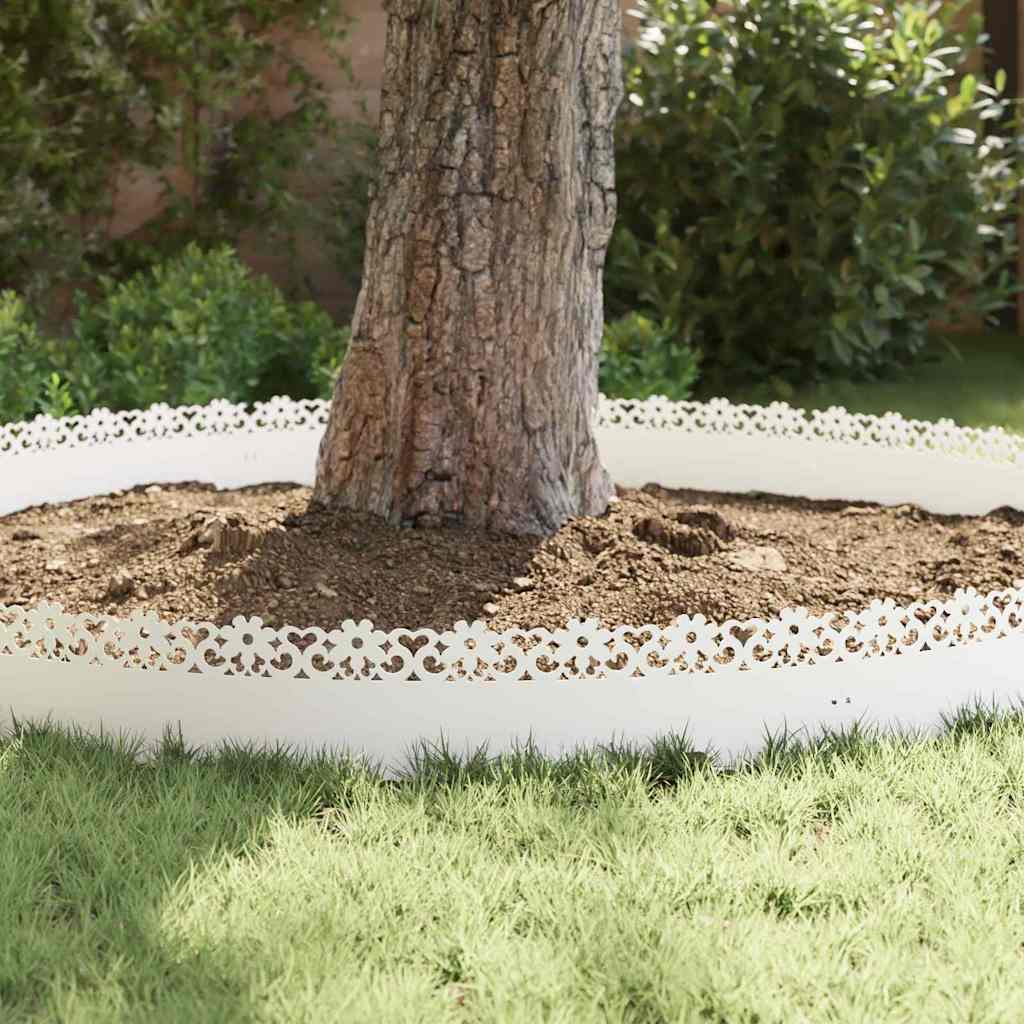 vidaXL Περιγράμματα γκαζόν 10 pcs Λευκό 103 x 0,05 x 22 εκ Ατσάλι