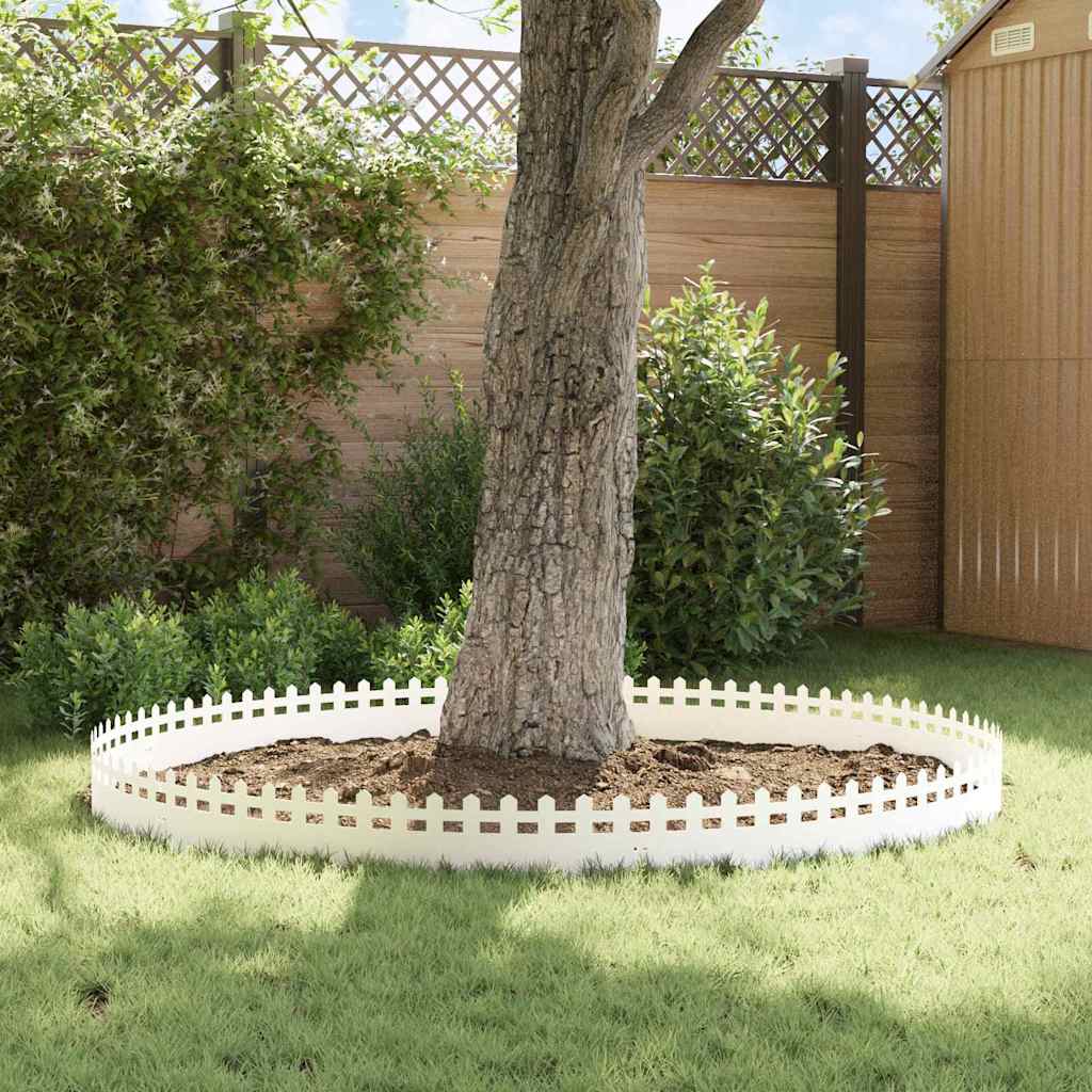 vidaXL Περιγράμματα γκαζόν 30 pcs Λευκό 103 x 0,05 x 22 εκ Ατσάλι