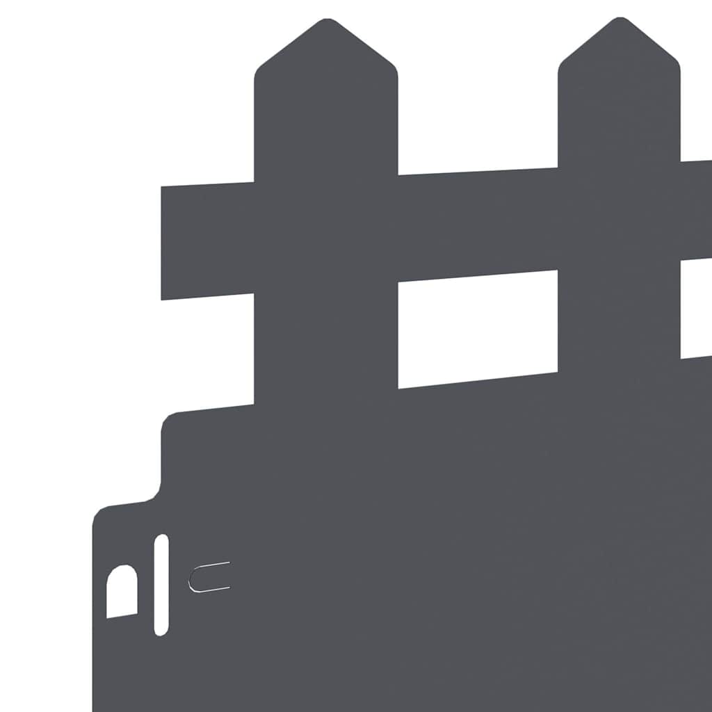 vidaXL Περιγράμματα γκαζόν 30 pcs Ανθρακί 103 x 0,05 x 22 εκ Ατσάλι