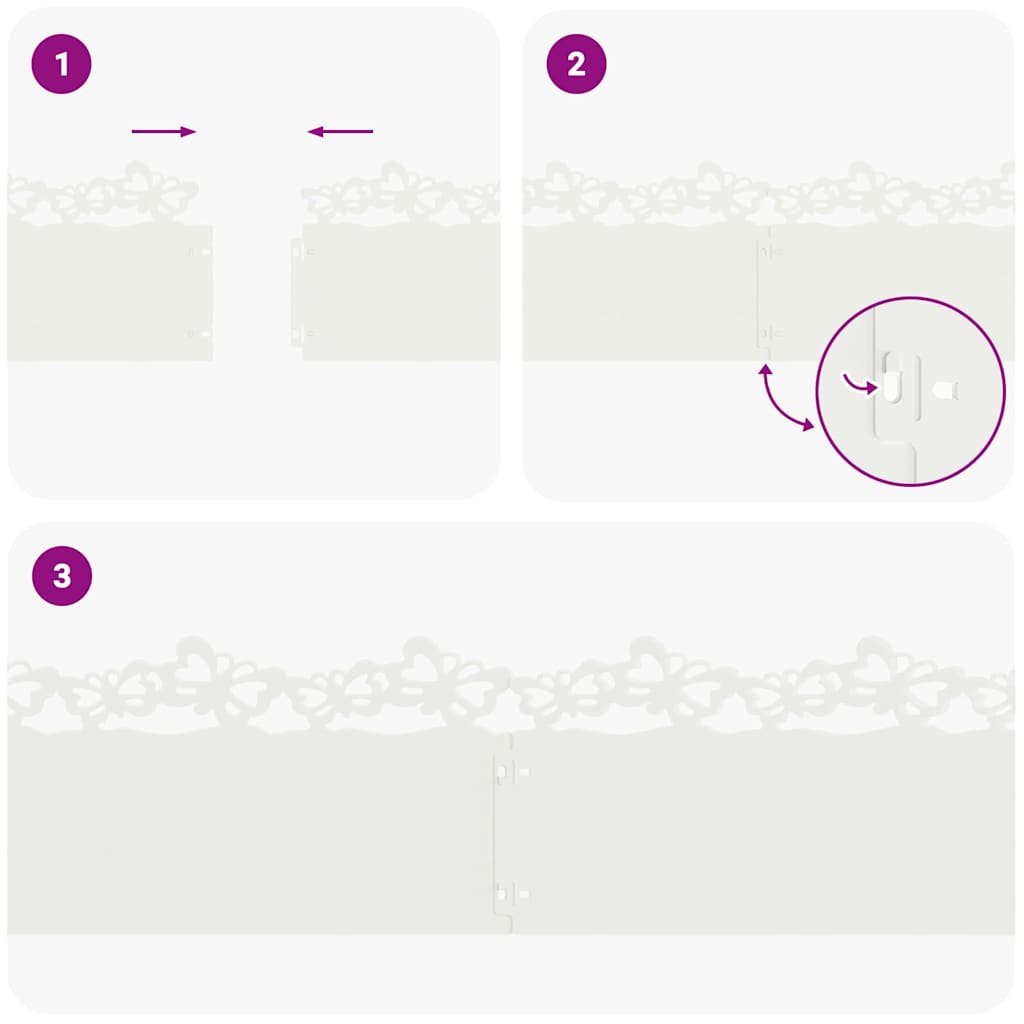 vidaXL Περιγράμματα γκαζόν 10 pcs Λευκό 103 x 0,05 x 22 εκ Ατσάλι