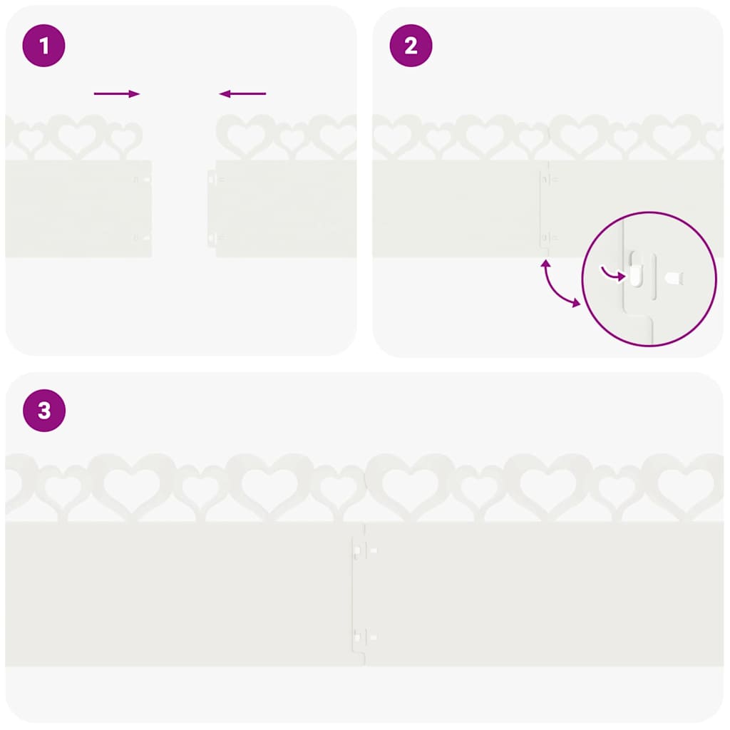 vidaXL Περιγράμματα γκαζόν 10 pcs Λευκό 103 x 0,05 x 22 εκ Ατσάλι