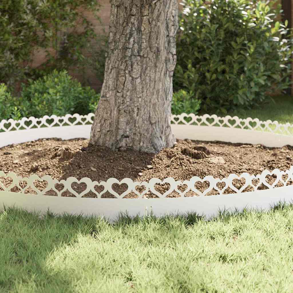 vidaXL Περιγράμματα γκαζόν 30 pcs Λευκό 103 x 0,05 x 22 εκ Ατσάλι