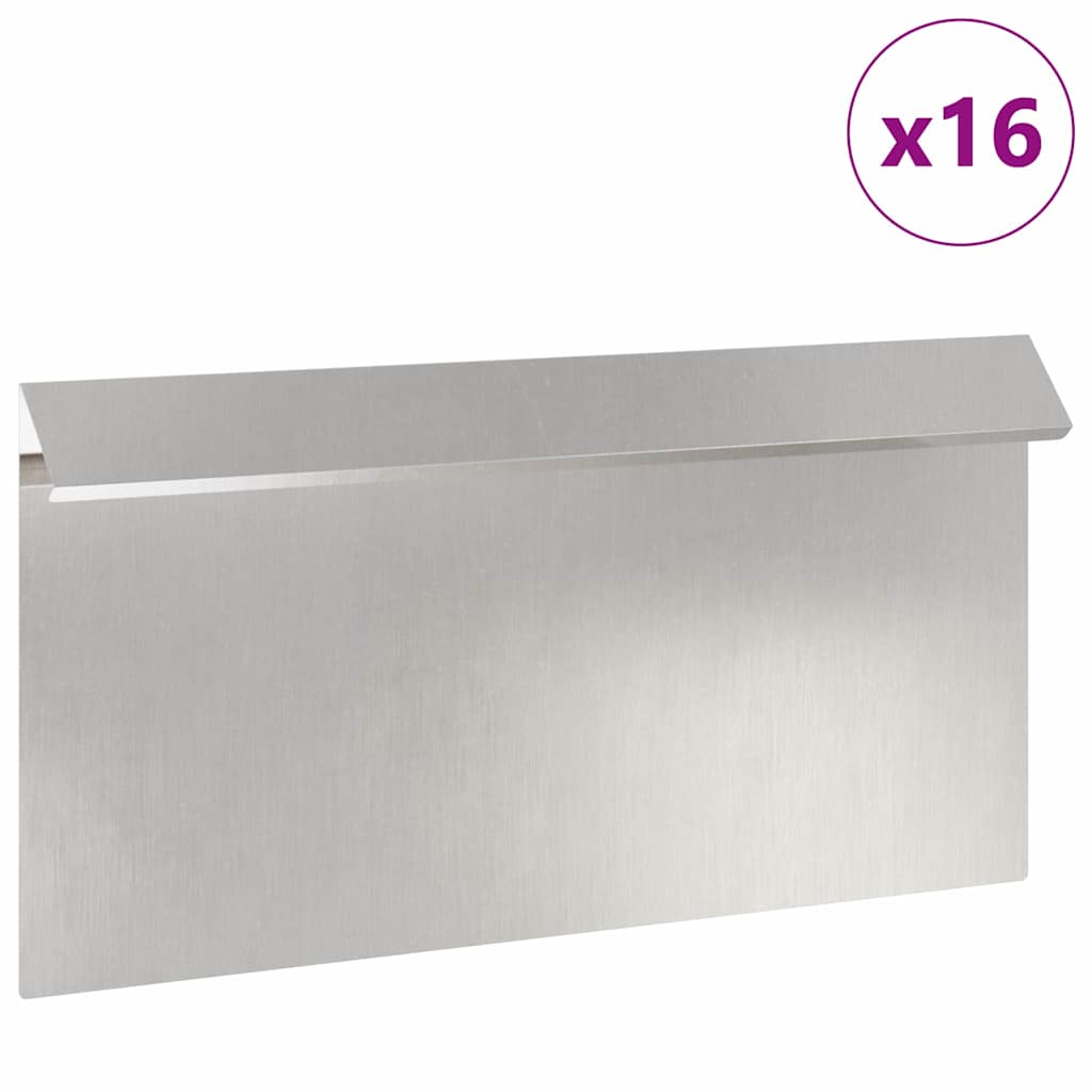 vidaXL Φράκτης σαλιγκαριών 16 pcs Ασημί 50 x 3,5 x 25 εκ