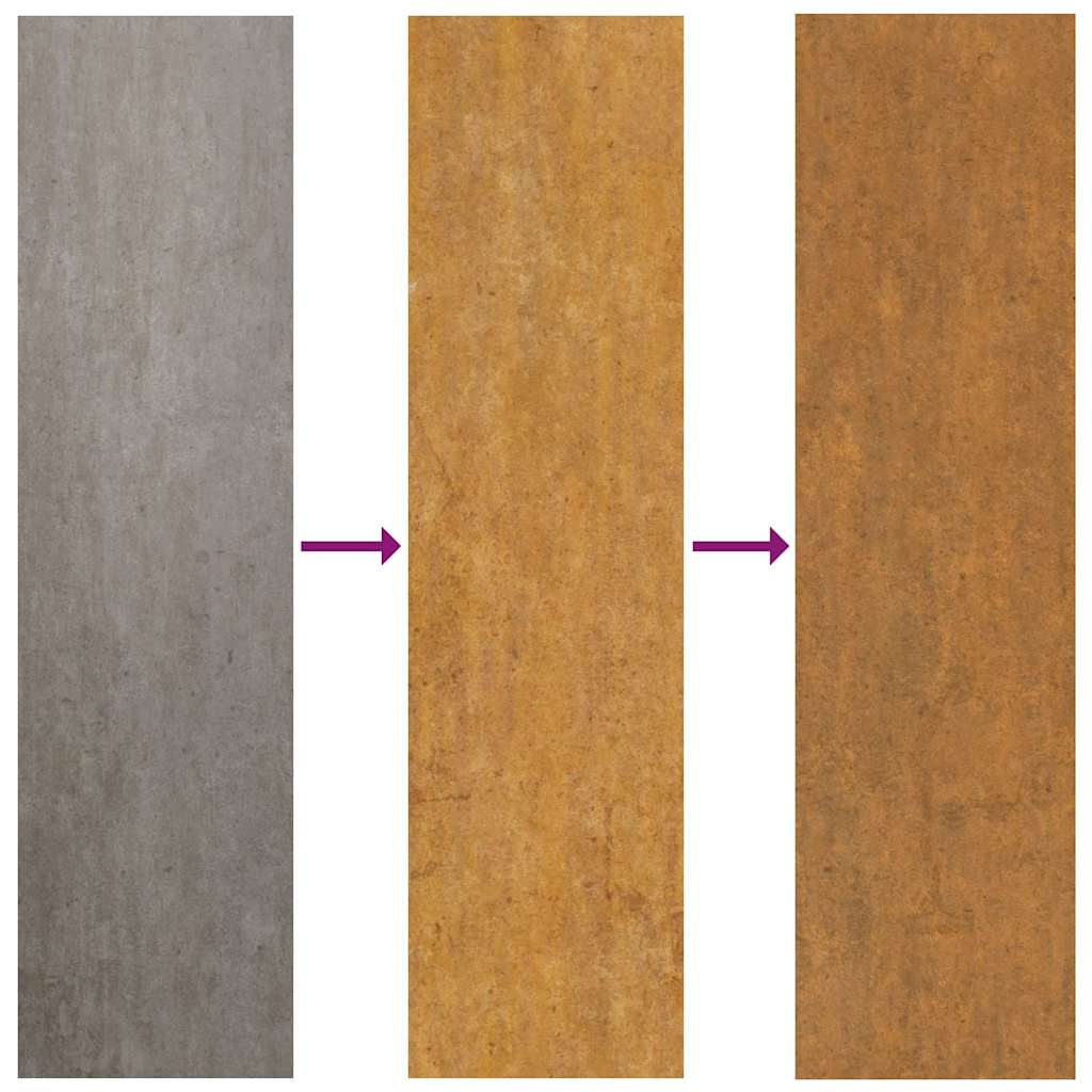 vidaXL Φράκτης σαλιγκαριών Σκ rusty 100 x 3,5 x 25 εκ