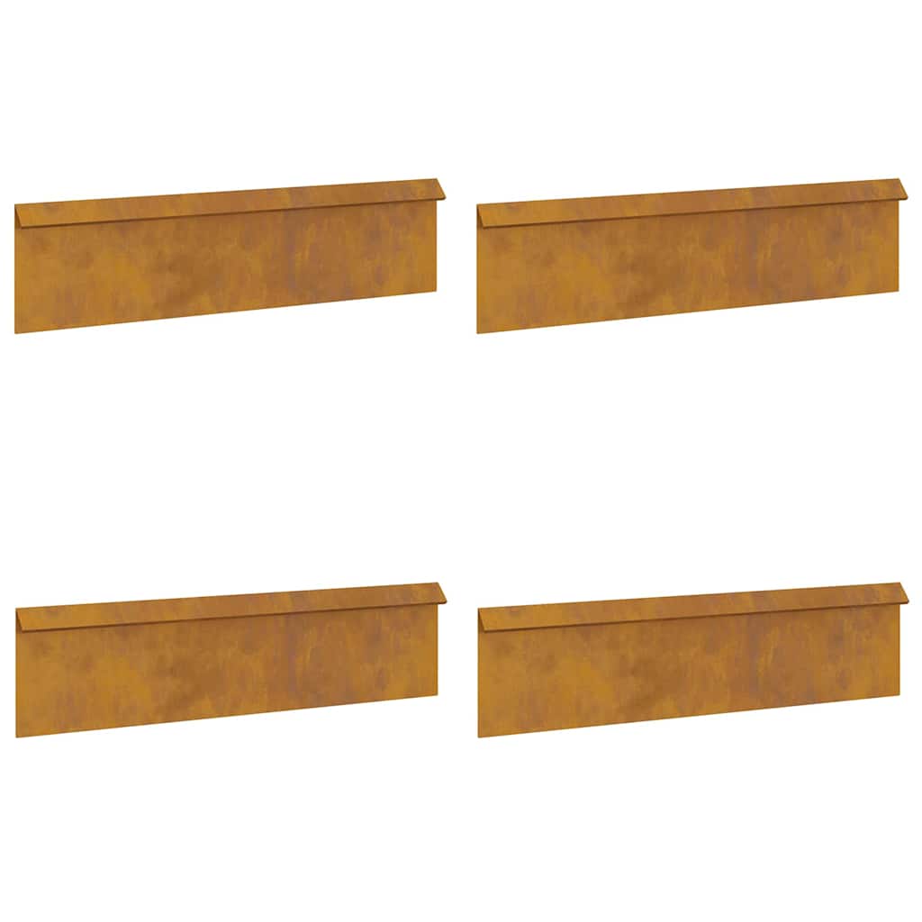 vidaXL Φράκτης σαλιγκαριών 4 pcs Σκ rusty 100 x 3,5 x 25 εκ