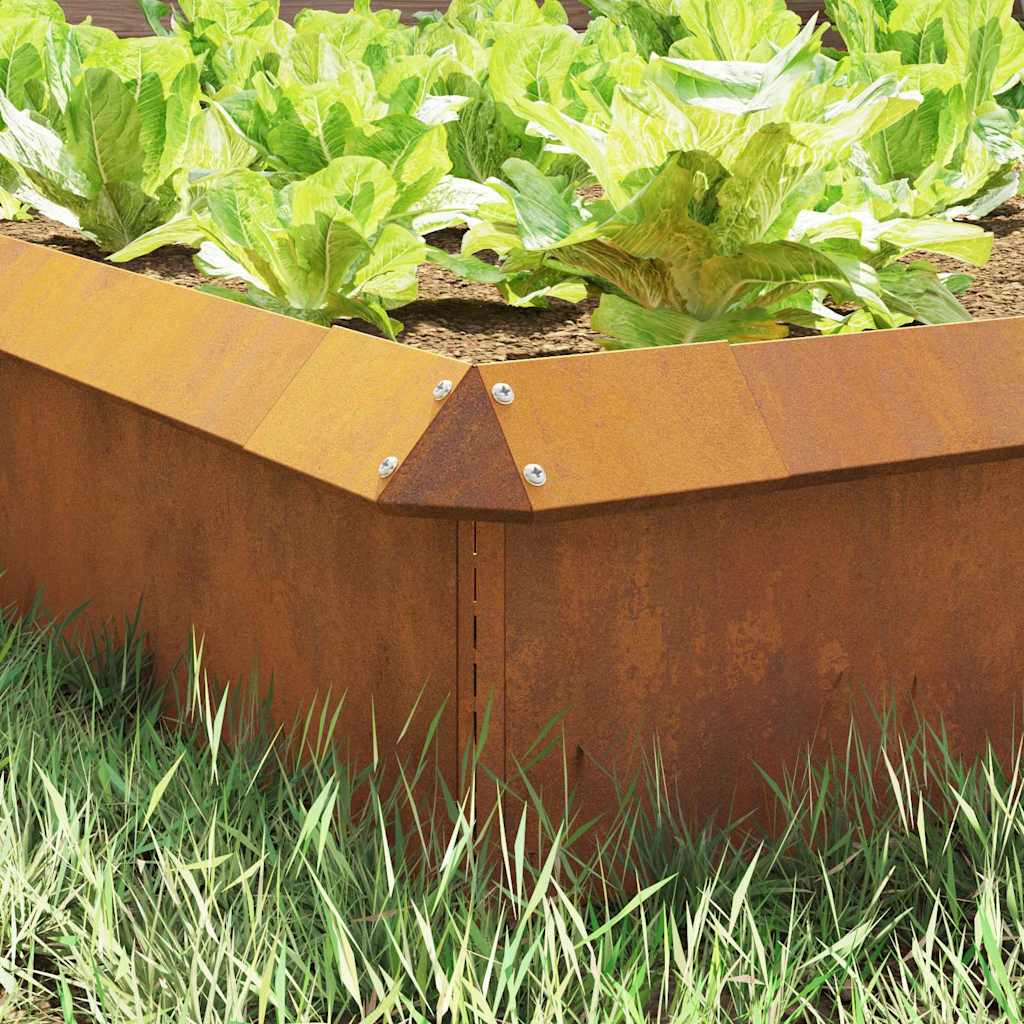 vidaXL Φράκτης σαλιγκαριών Σκ rusty 13,5 x 13,5 x 25 εκ