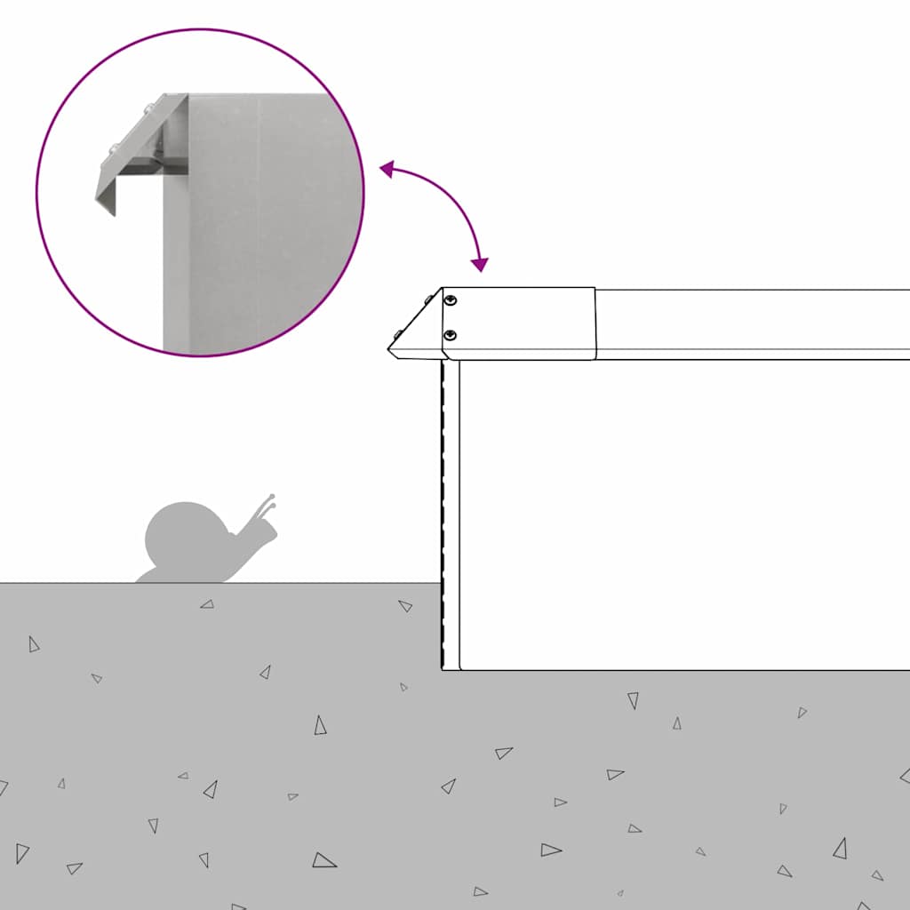 vidaXL Φράκτης σαλιγκαριών Ασημί 10 x 10 x 25 εκ Ανοξείδωτο ατσάλι