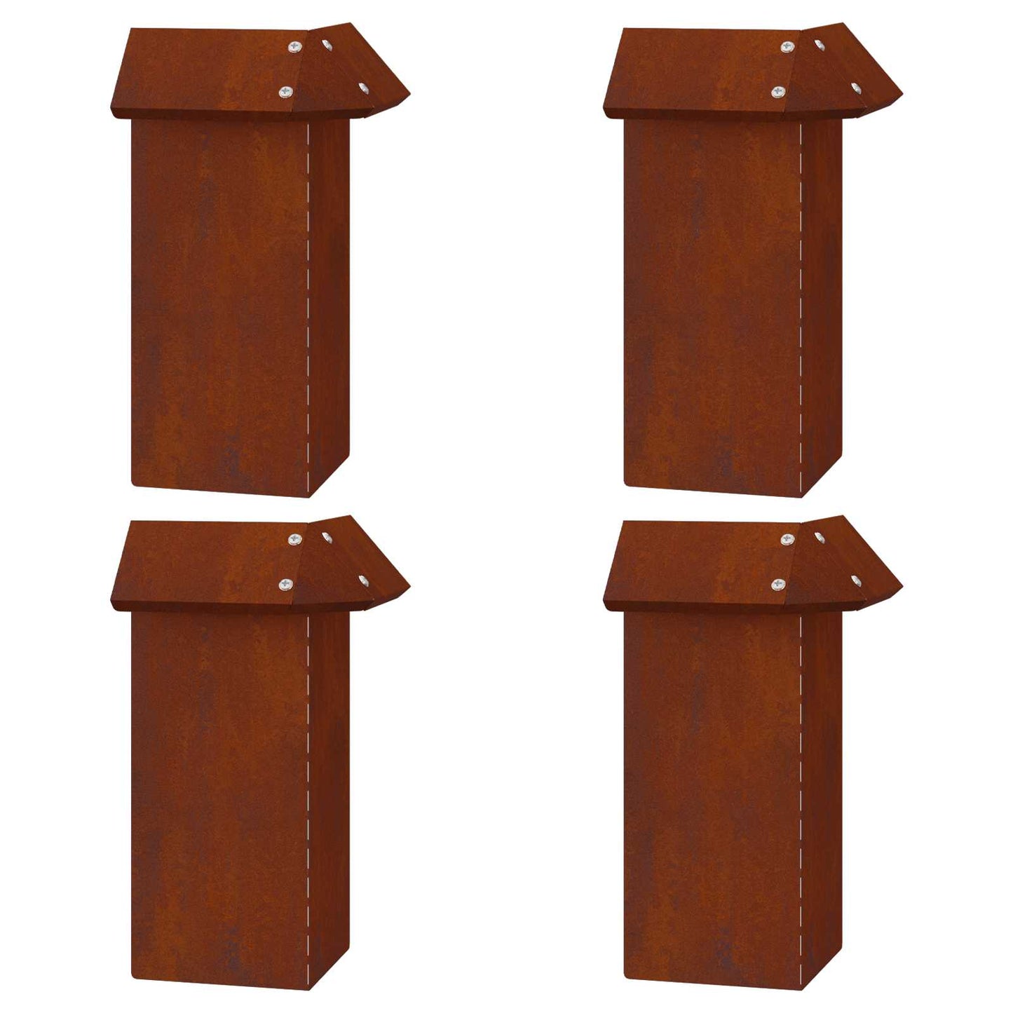 vidaXL Φράχτες με σαλιγκάρια 8 pcs Σκ rusty Ατσάλι Σκληρυθέν στον Αέρα