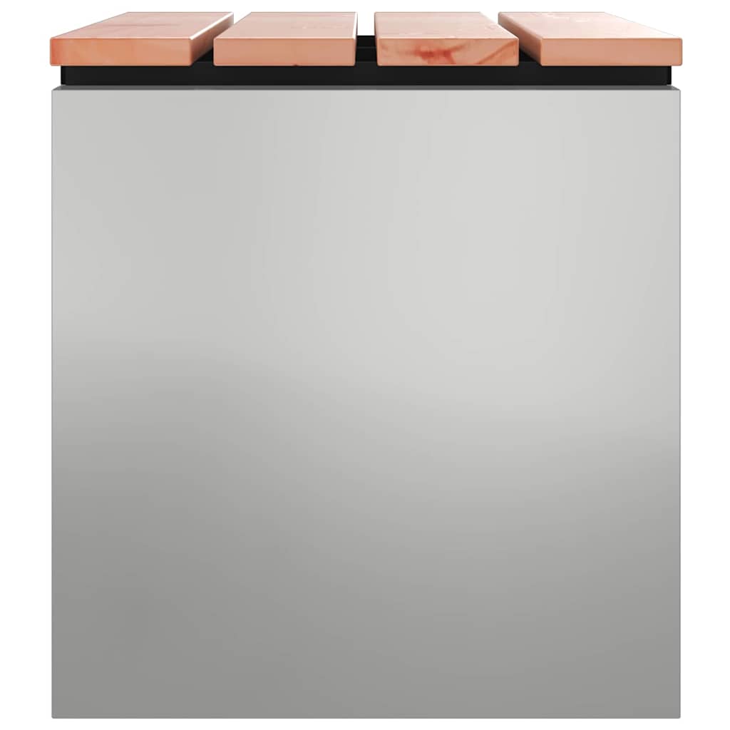 vidaXL Παγκάκι κήπου Ασημί 60 x 40 x 43 εκ Γαλβανισμένος χάλυβας