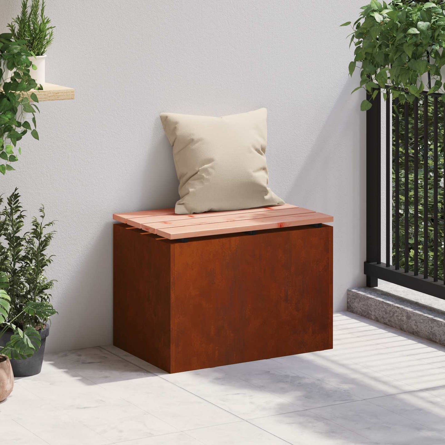 vidaXL Παγκάκι κήπου Σκ rusty 60 x 40 x 43 εκ
