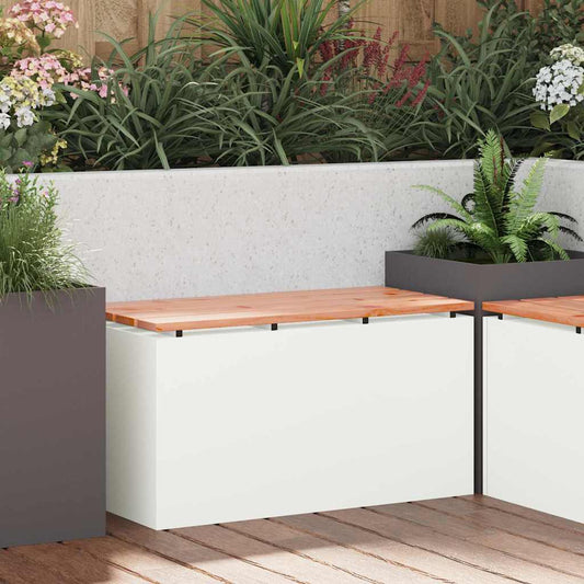 vidaXL Παγκάκι κήπου Λευκό 80 x 40 x 43 εκ Ατσάλι
