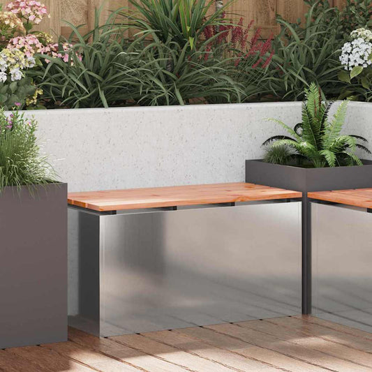 vidaXL Παγκάκι κήπου Ασημί 80 x 40 x 43 εκ Γαλβανισμένος χάλυβας